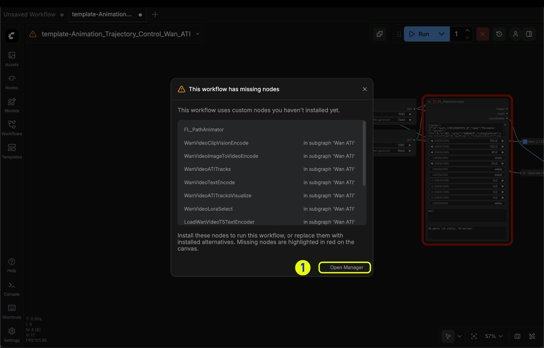 Missing nodes prompt