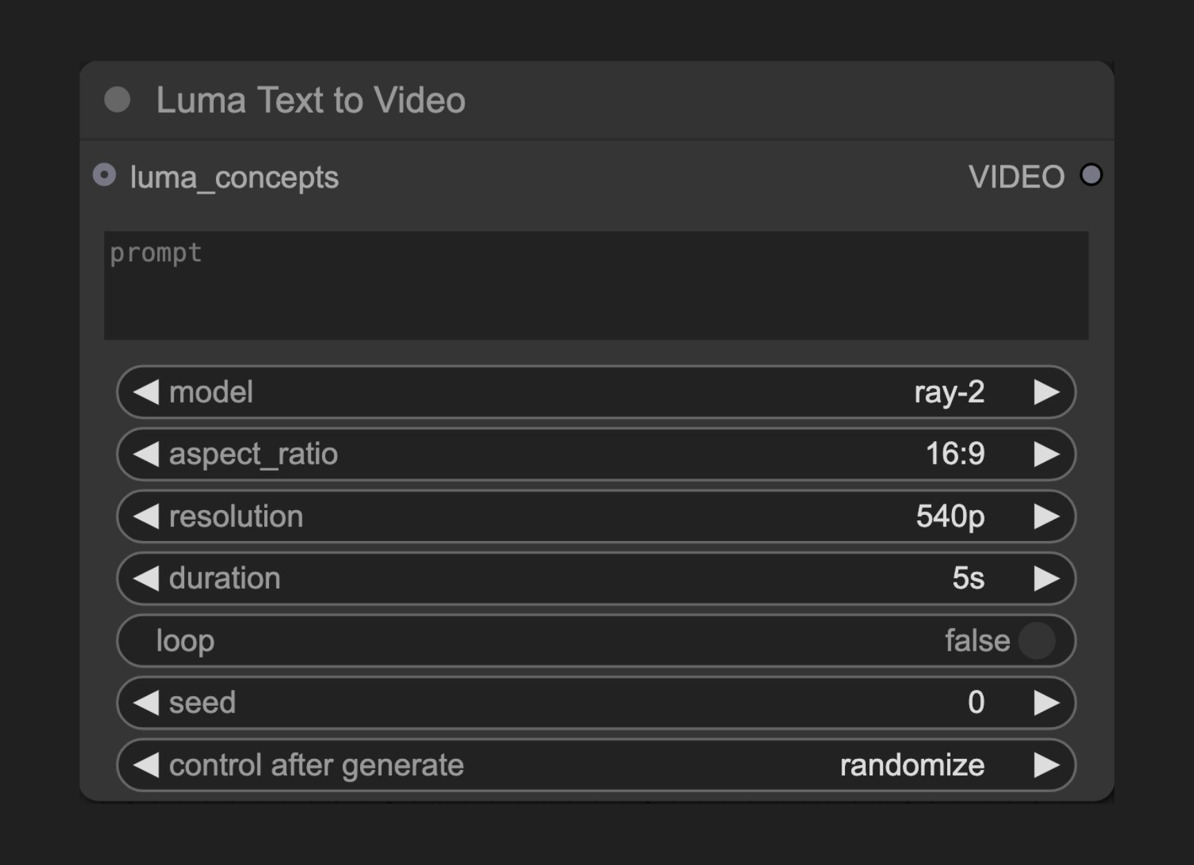 ComfyUI 原生 Luma Text to Video 节点