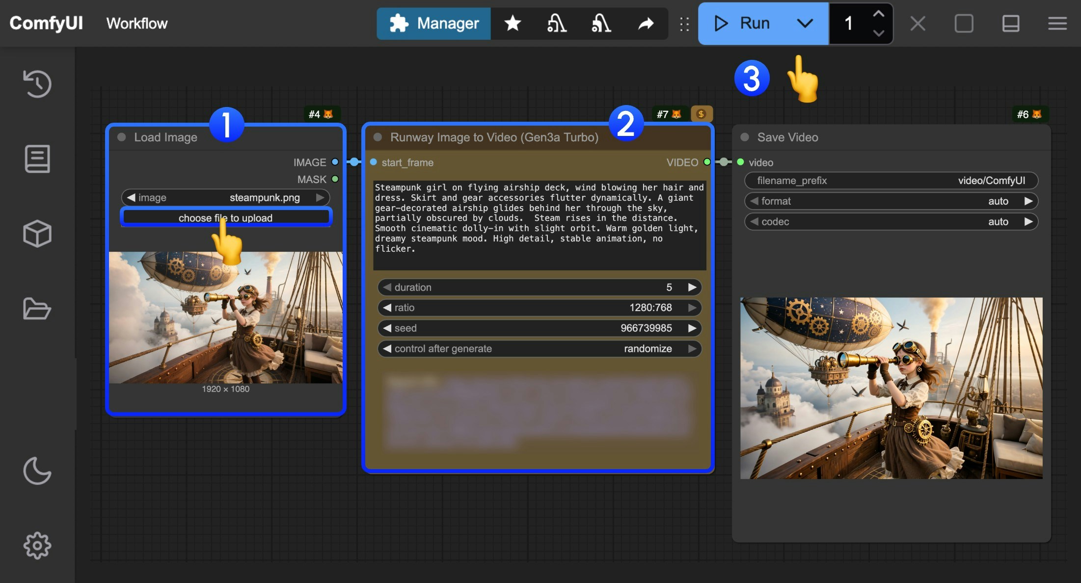 ComfyUI Runway gen3a turbo image to video Step Guide