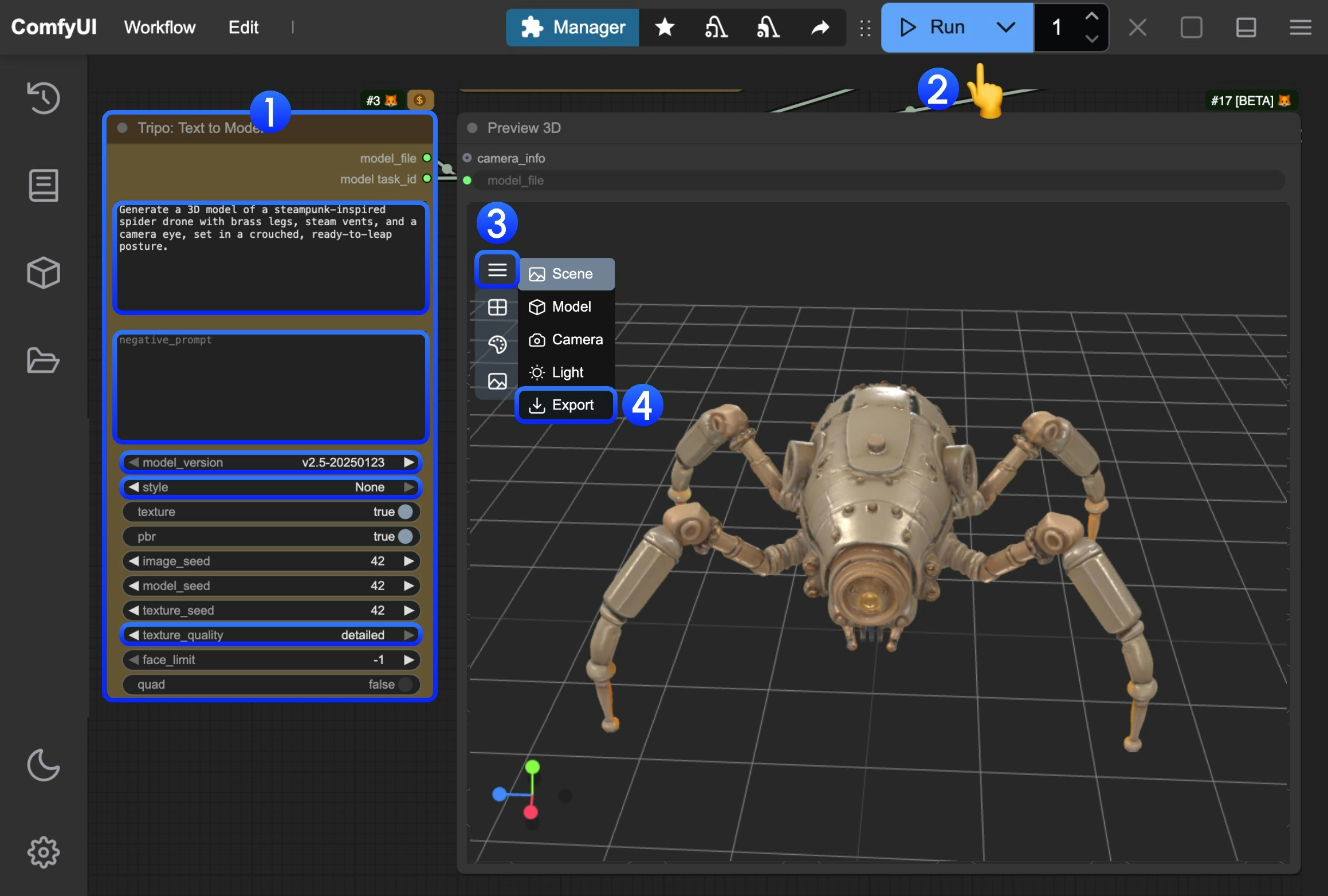 ComfyUI Tripo Text to Model Step Guide