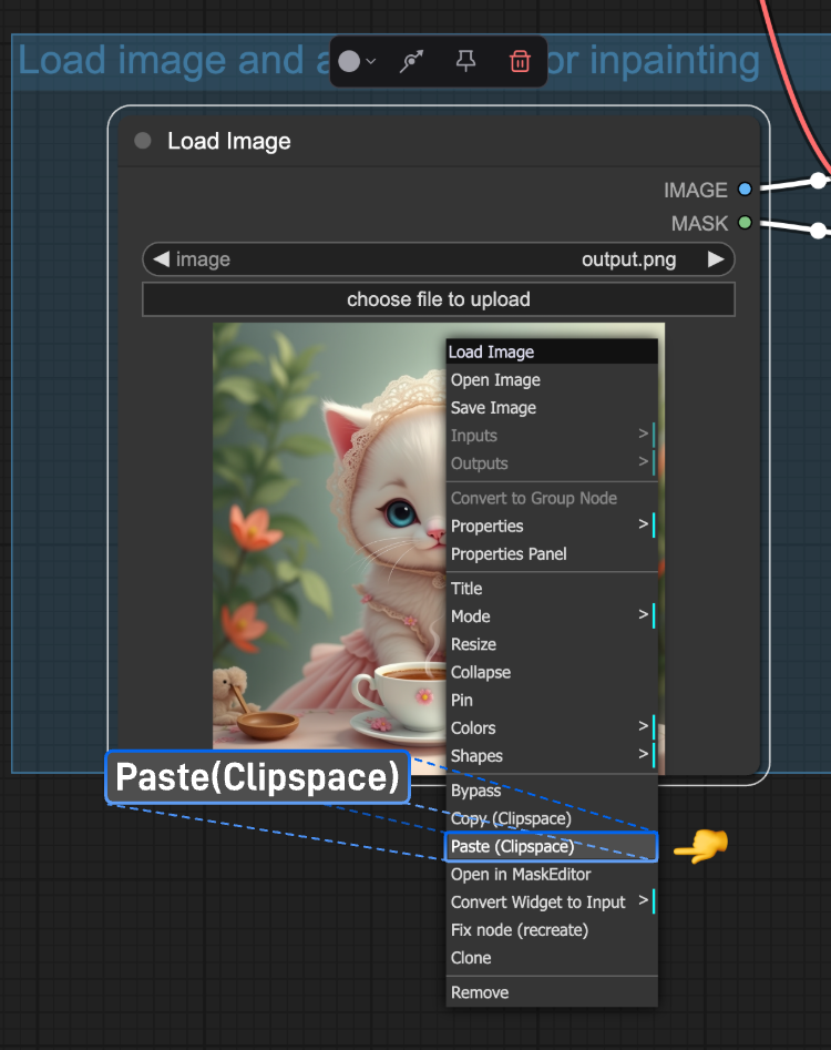 ComfyUI 局部重绘 - 粘贴图片