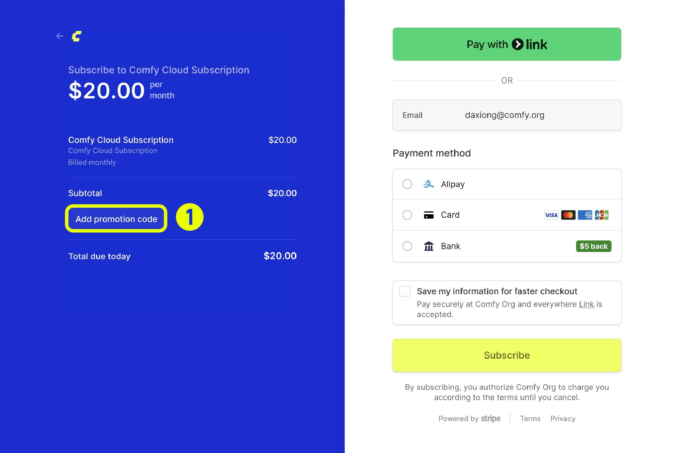 Click Add promotion code button