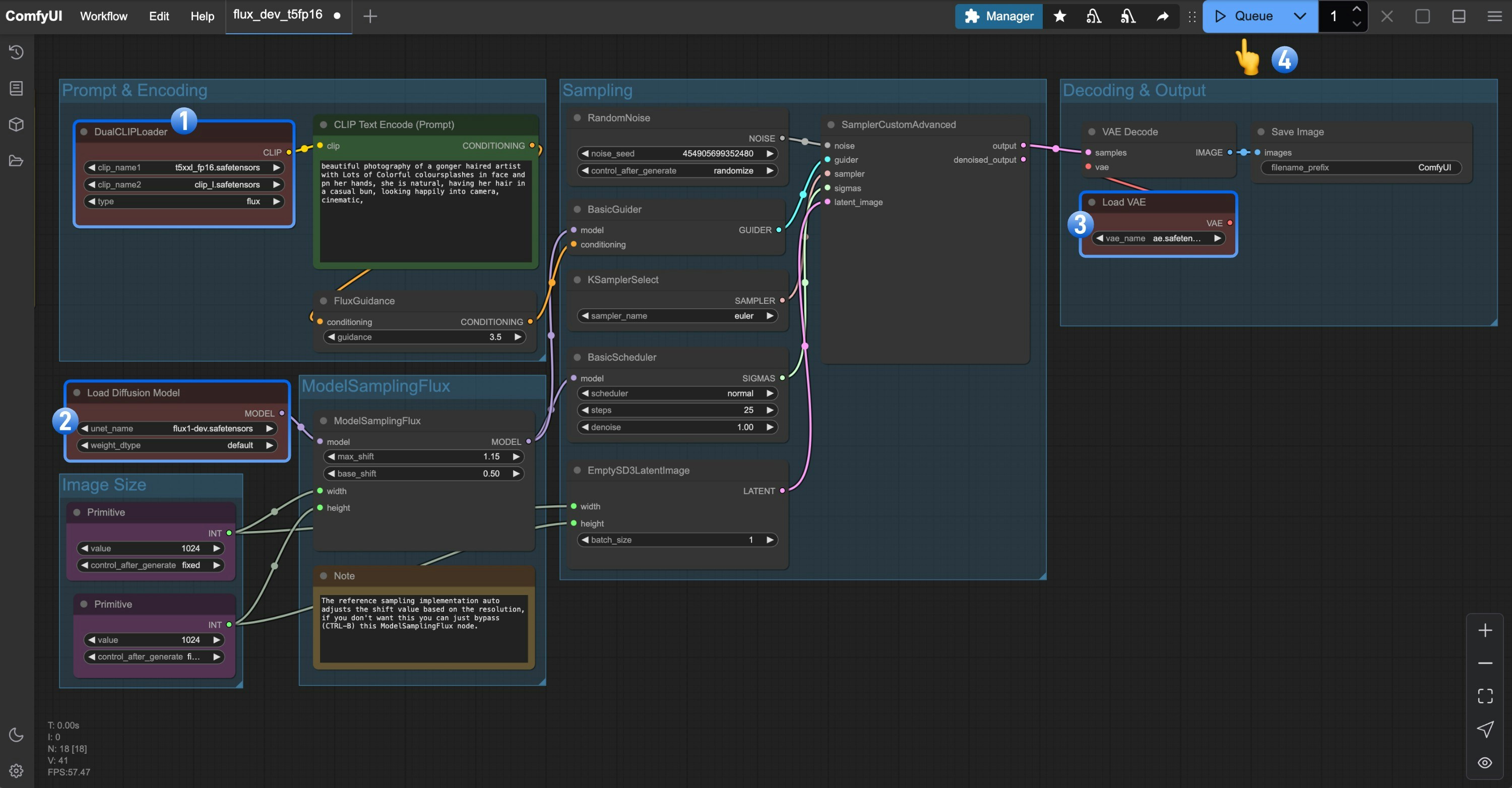 ComfyUI Flux Dev工作流