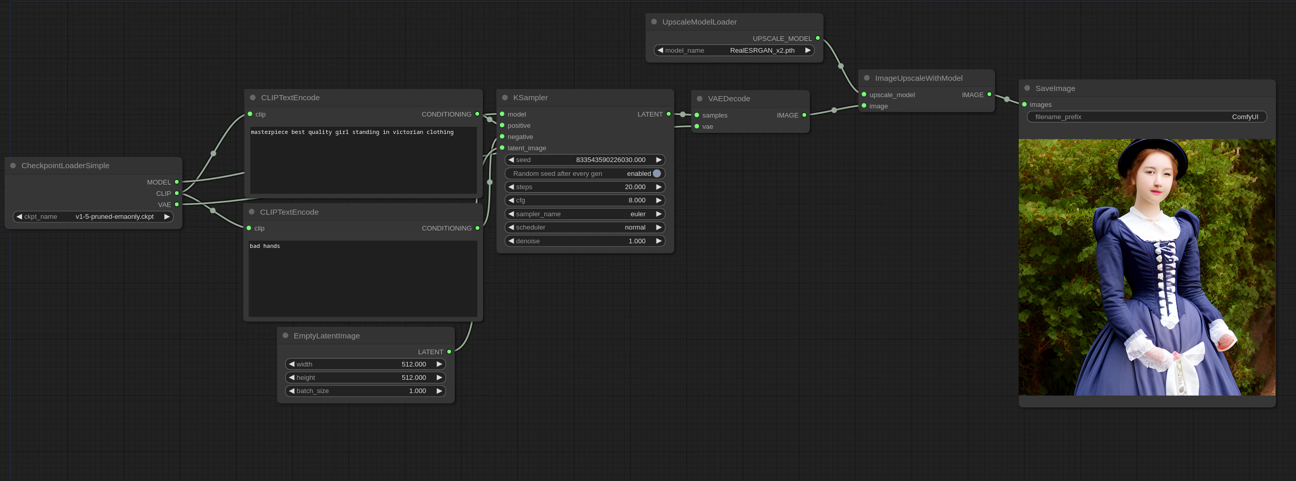 Text-to-image upscale workflow