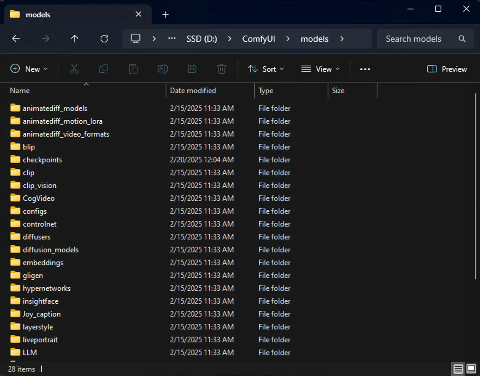 ComfyUI Models Folder