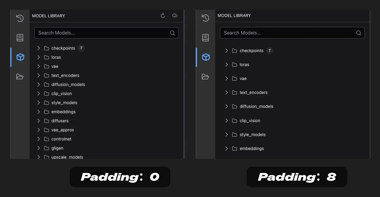 Tree Explorer Item Padding