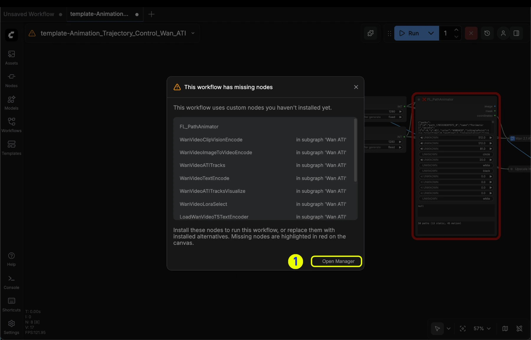 Missing nodes prompt