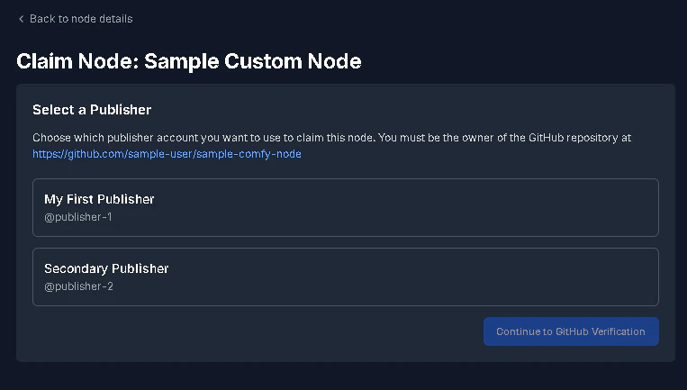 Choose a Publisher - Light Mode