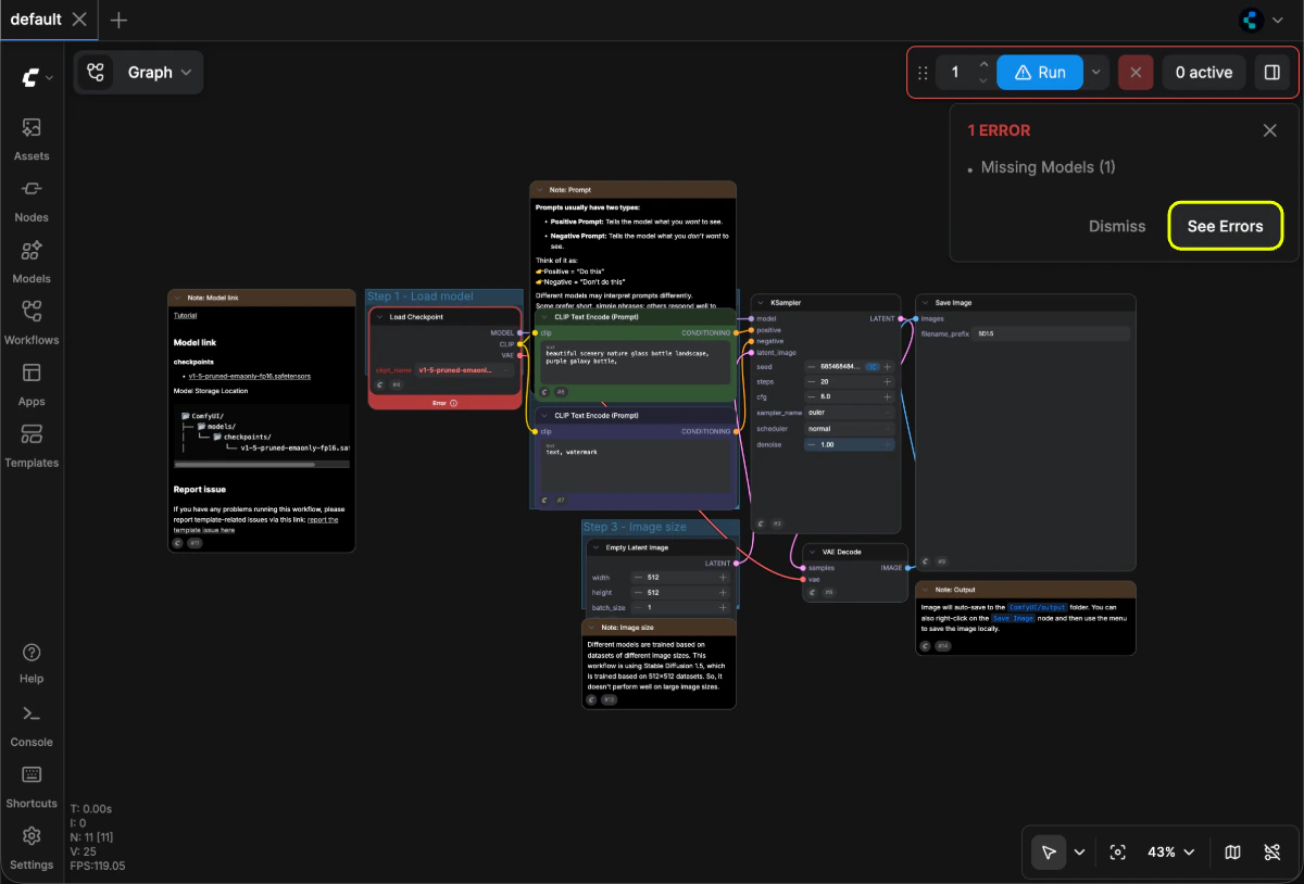 Missing models warning