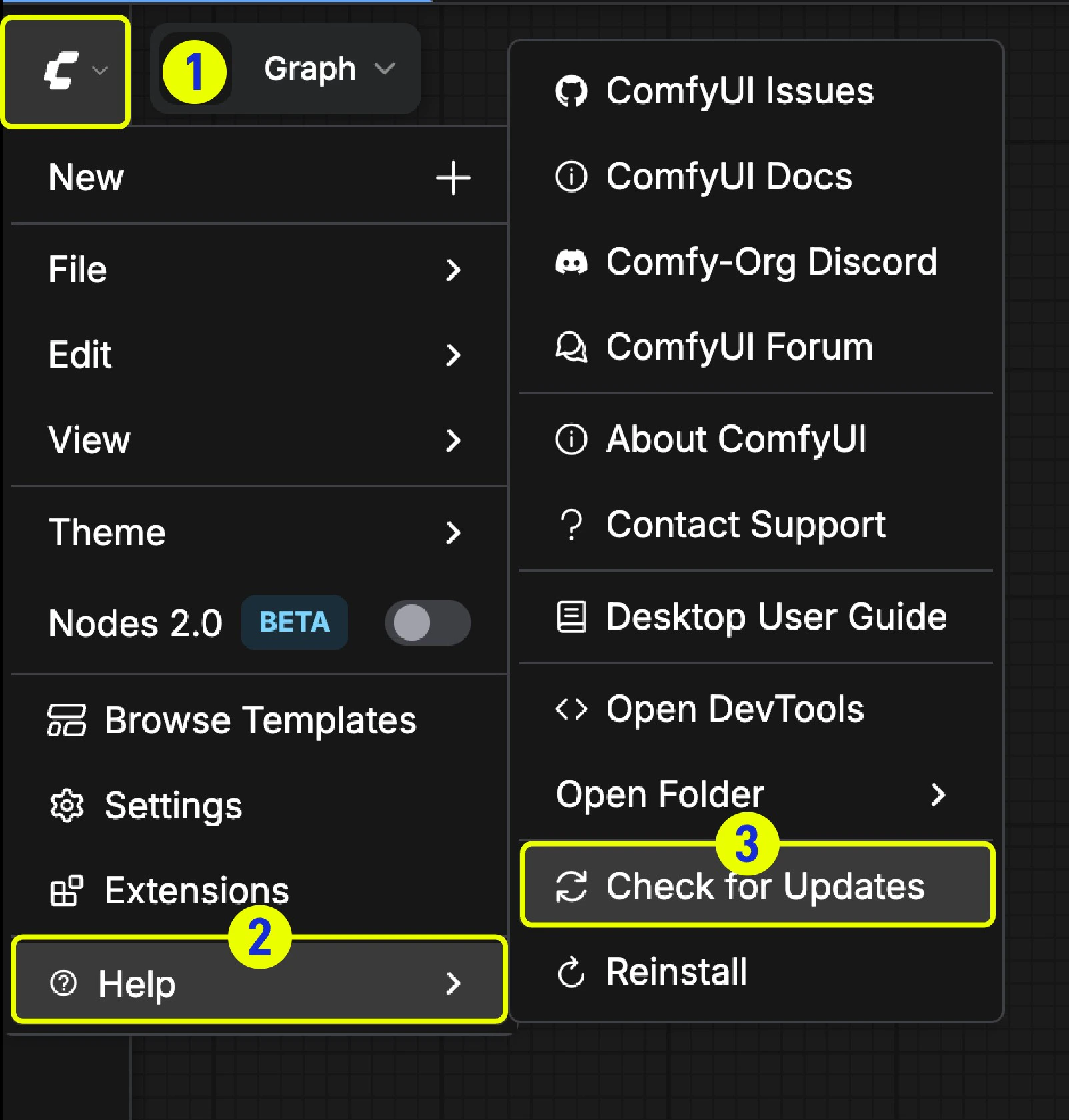 ComfyUI Desktop Check for Updates