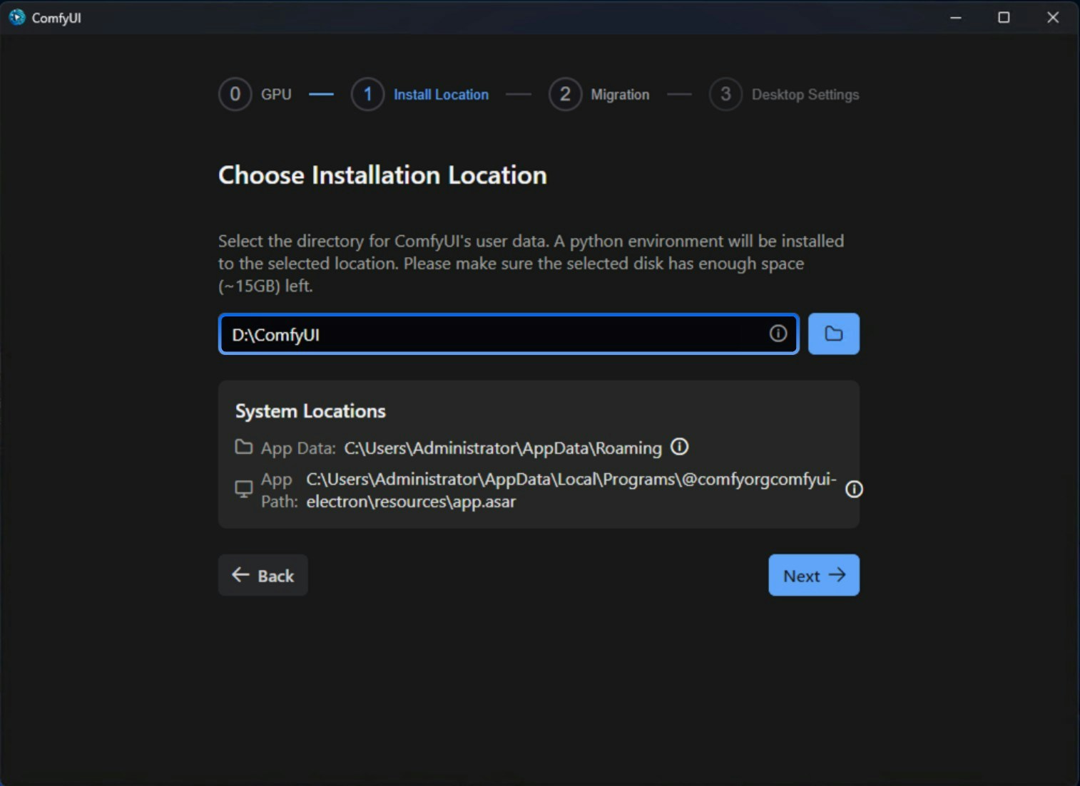 ComfyUI Installation Steps - Installation Location