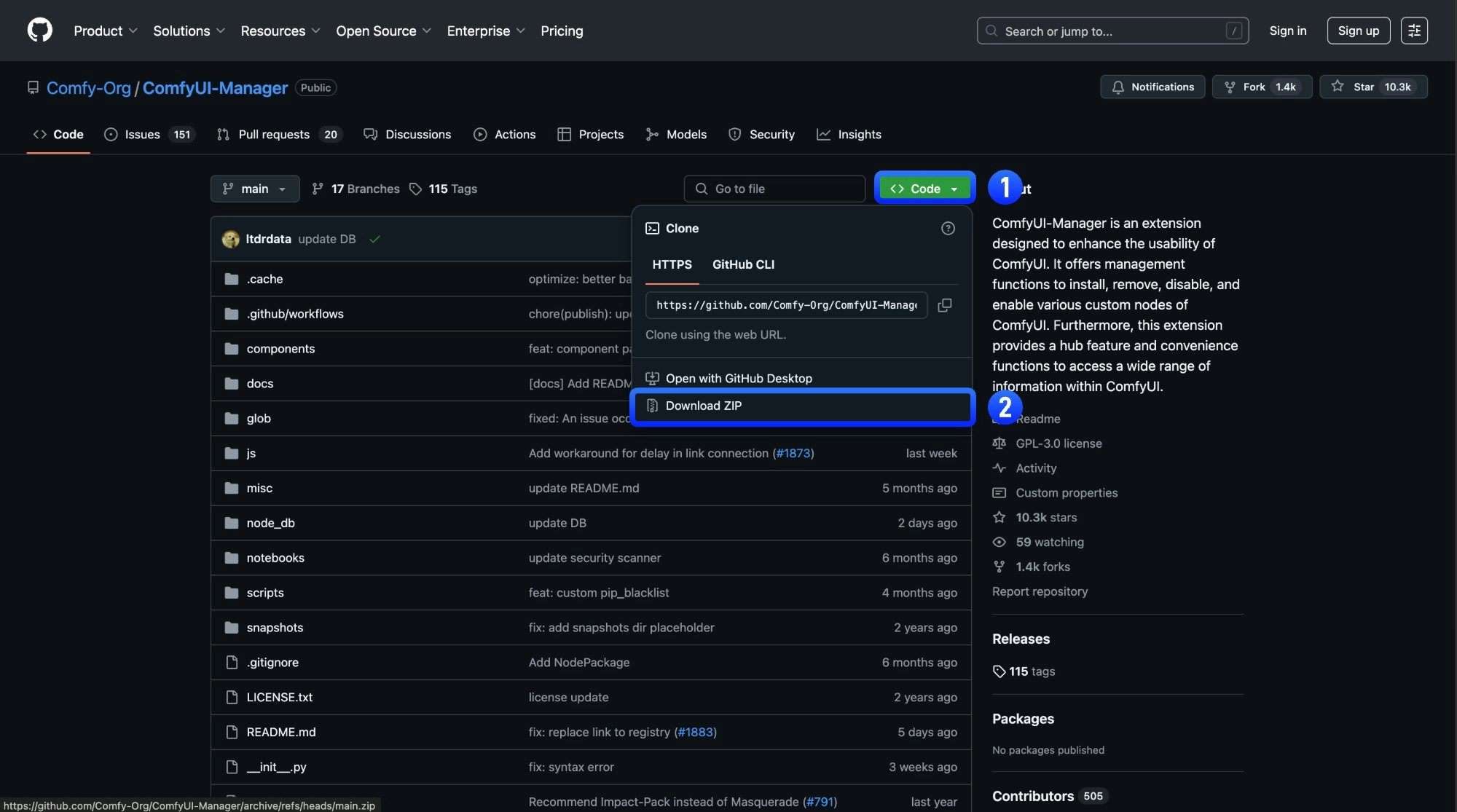 Click Code → Download ZIP on GitHub
