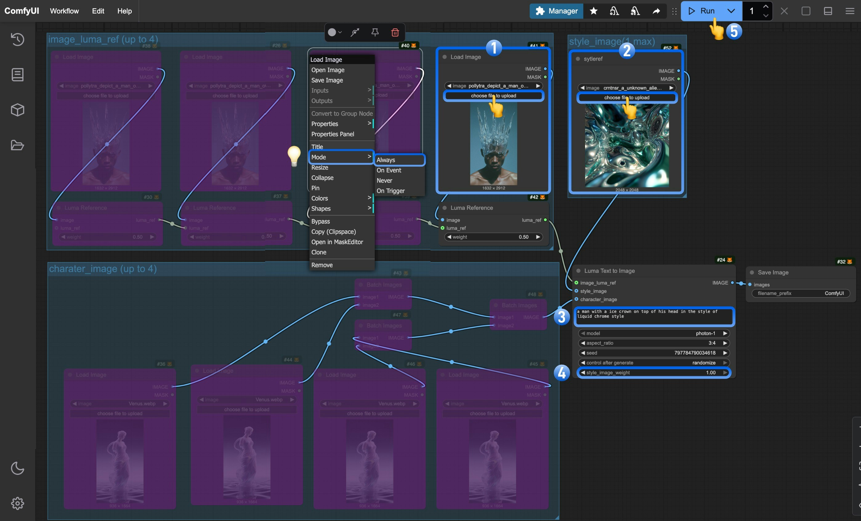 Luma Text to Image Workflow Steps