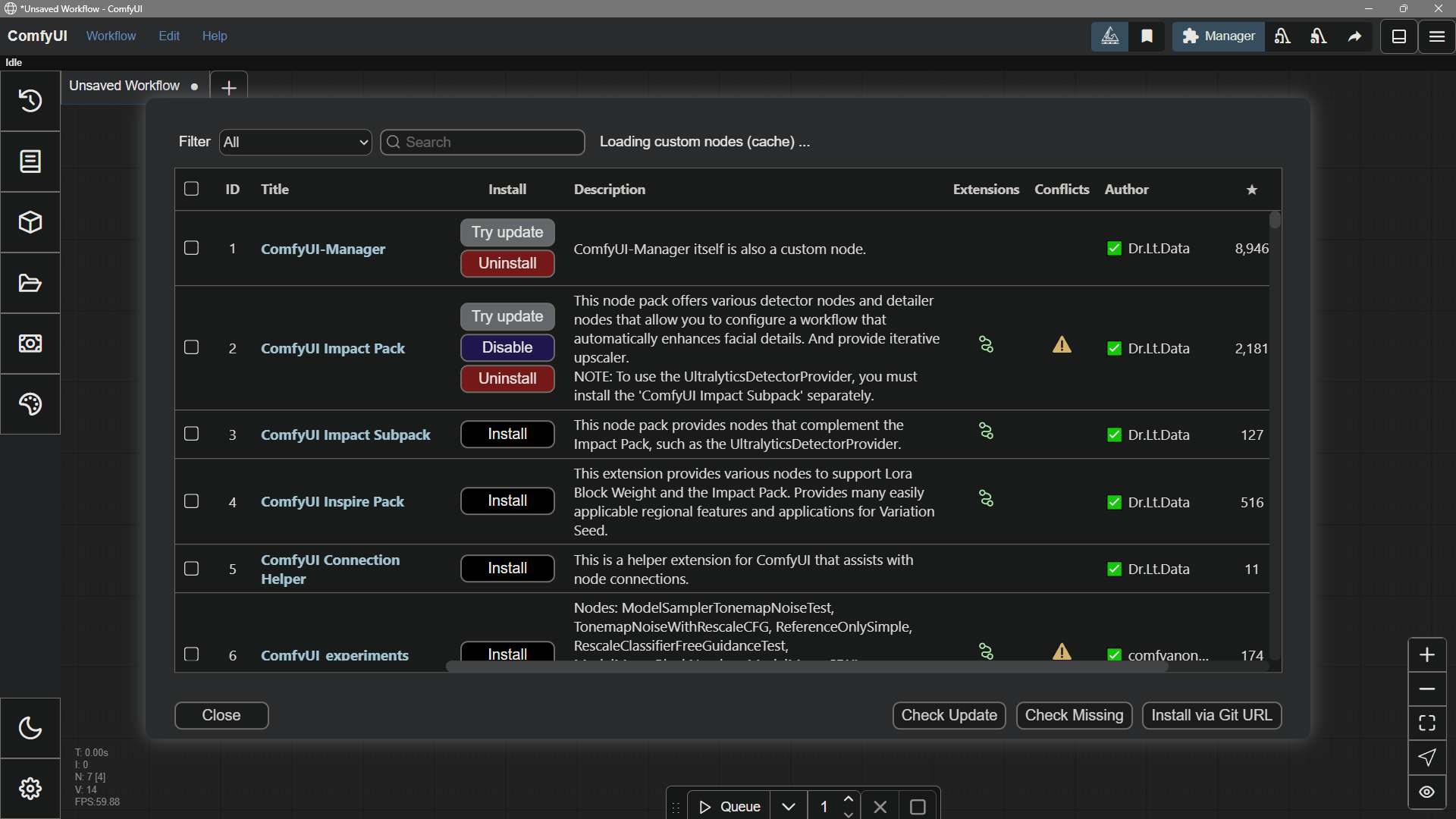 ComfyUI Custom Nodes Manager