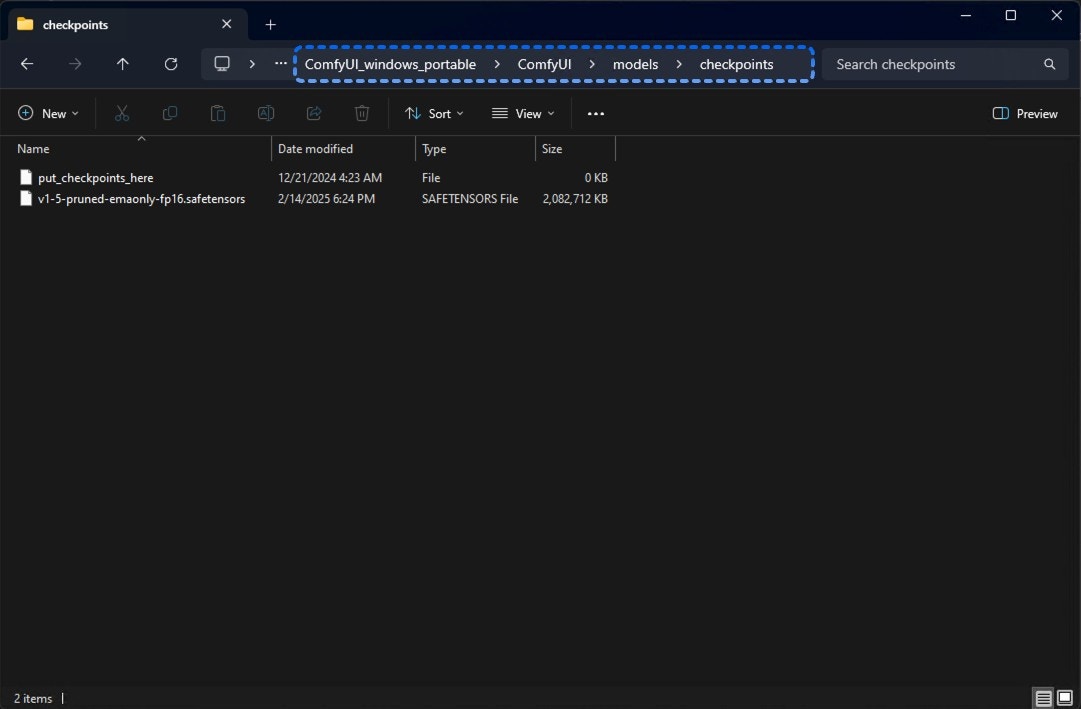ComfyUI Portable Model Save Location