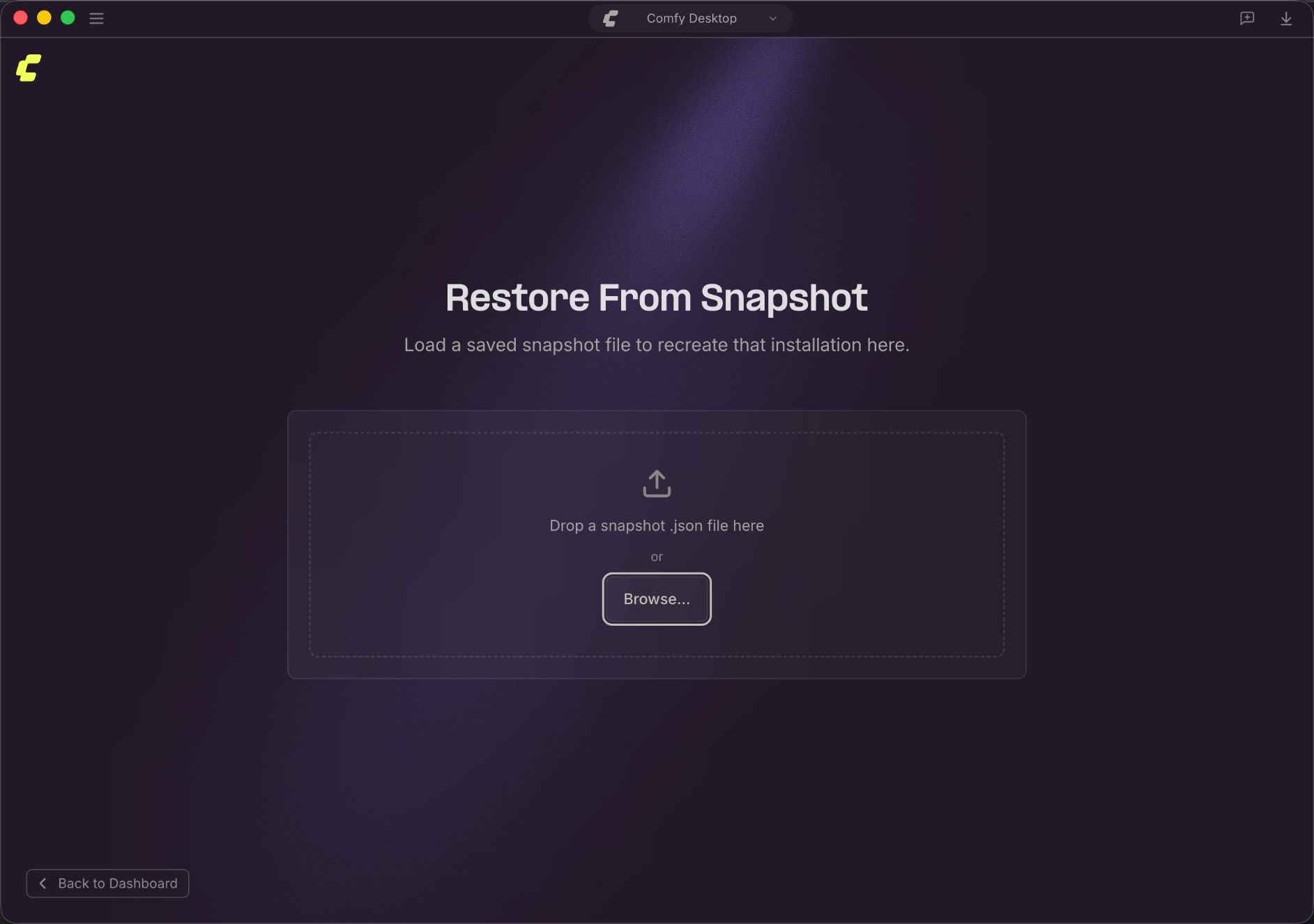 Select a snapshot file
