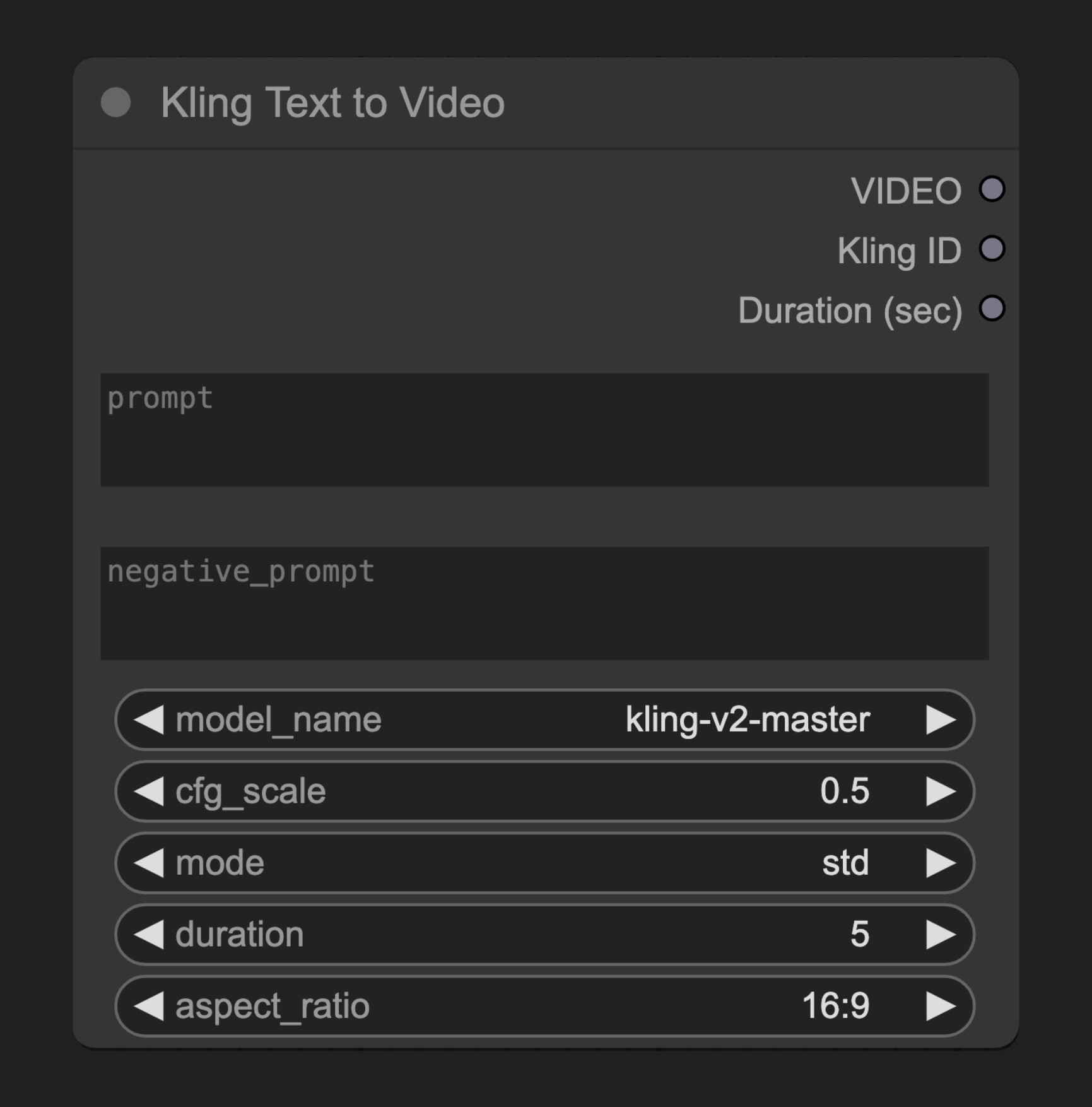 ComfyUI Built-in Kling Text to Video Node