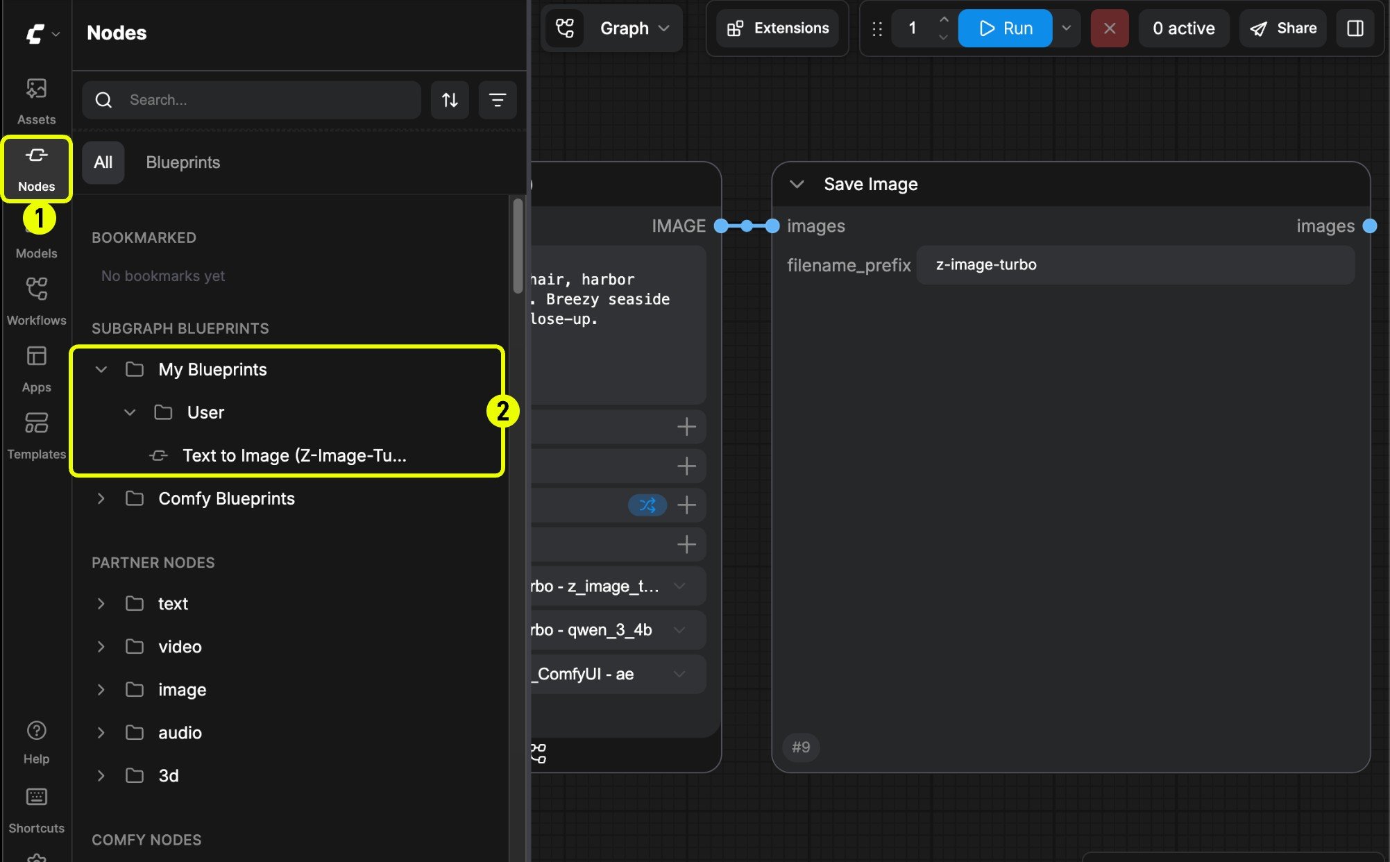 Subgraph blueprint node