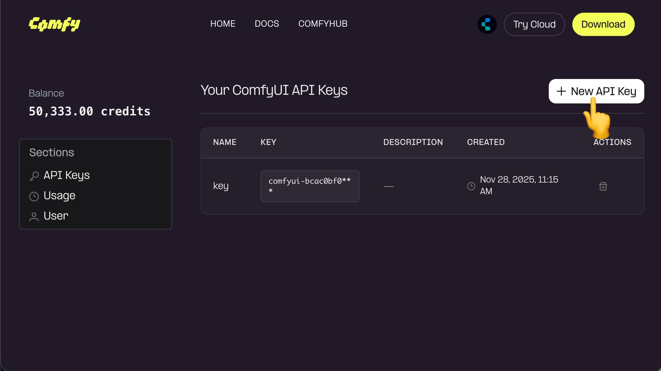 Create API Key