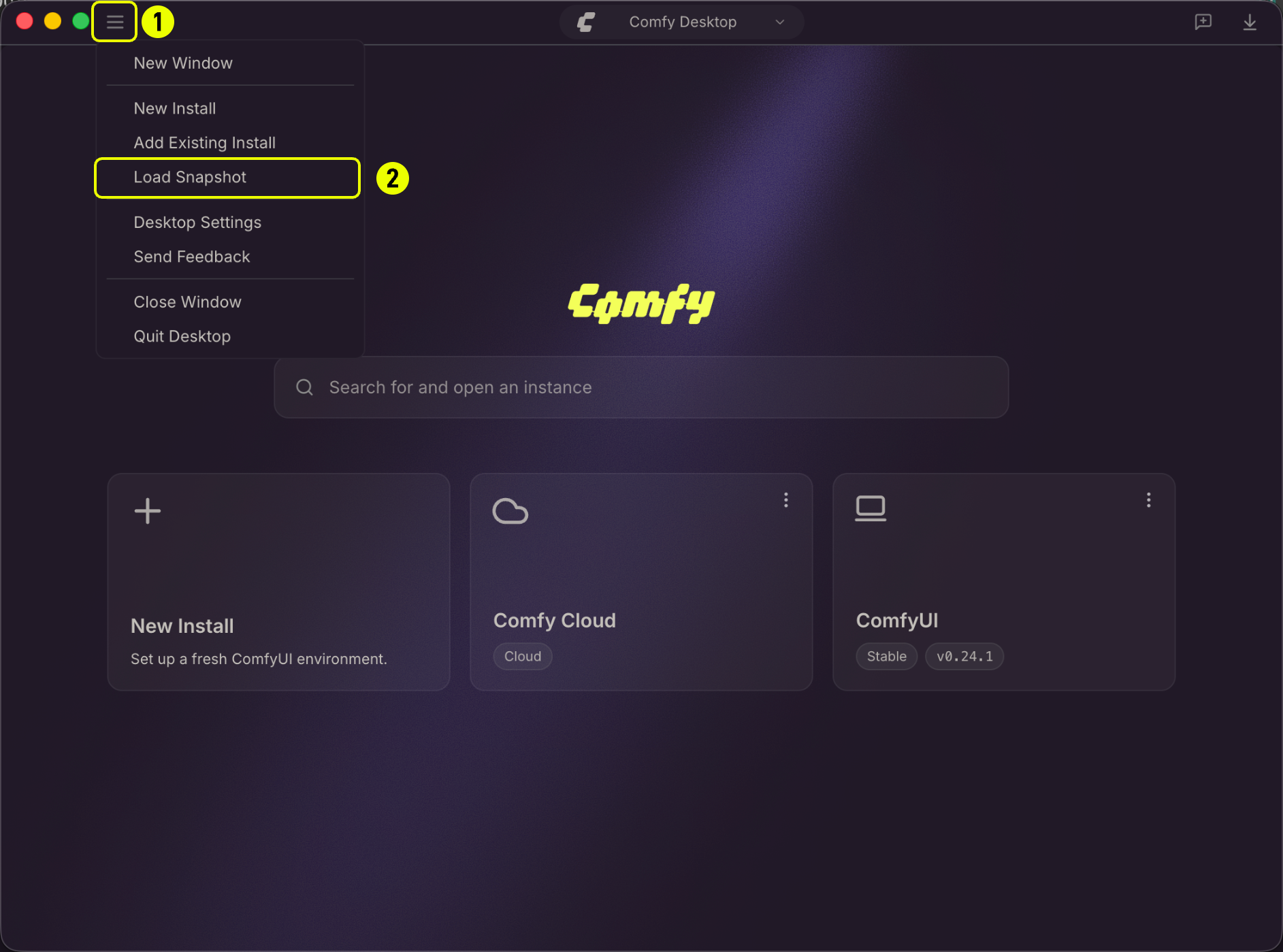 Load Snapshot entry point