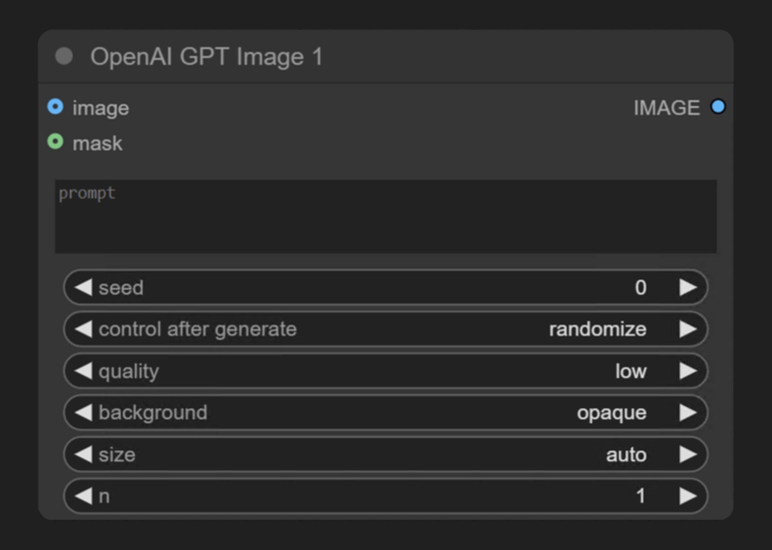 ComfyUI ネイティブ OpenAI GPT Image 1 ノード