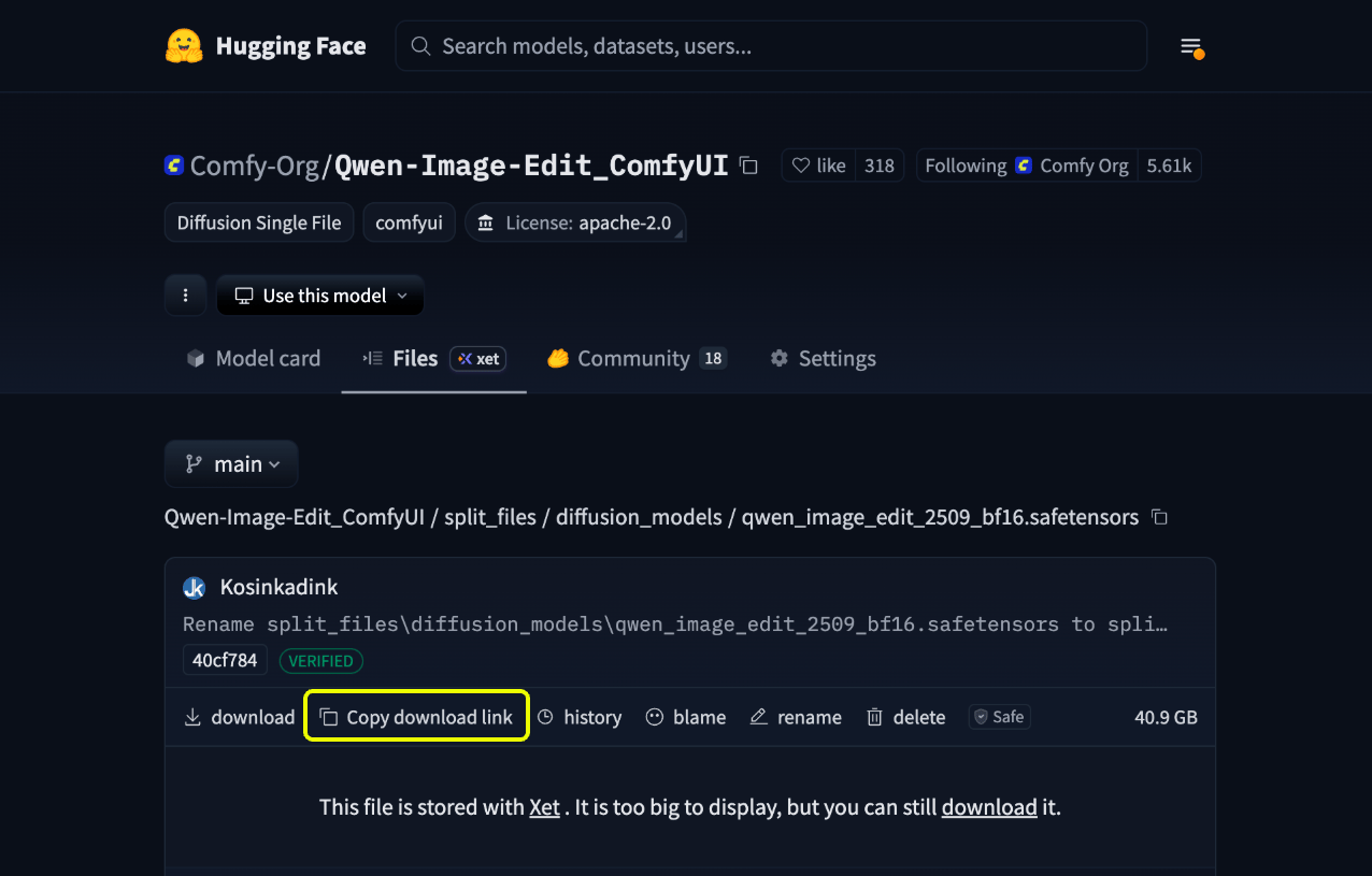 Copy Huggingface model link