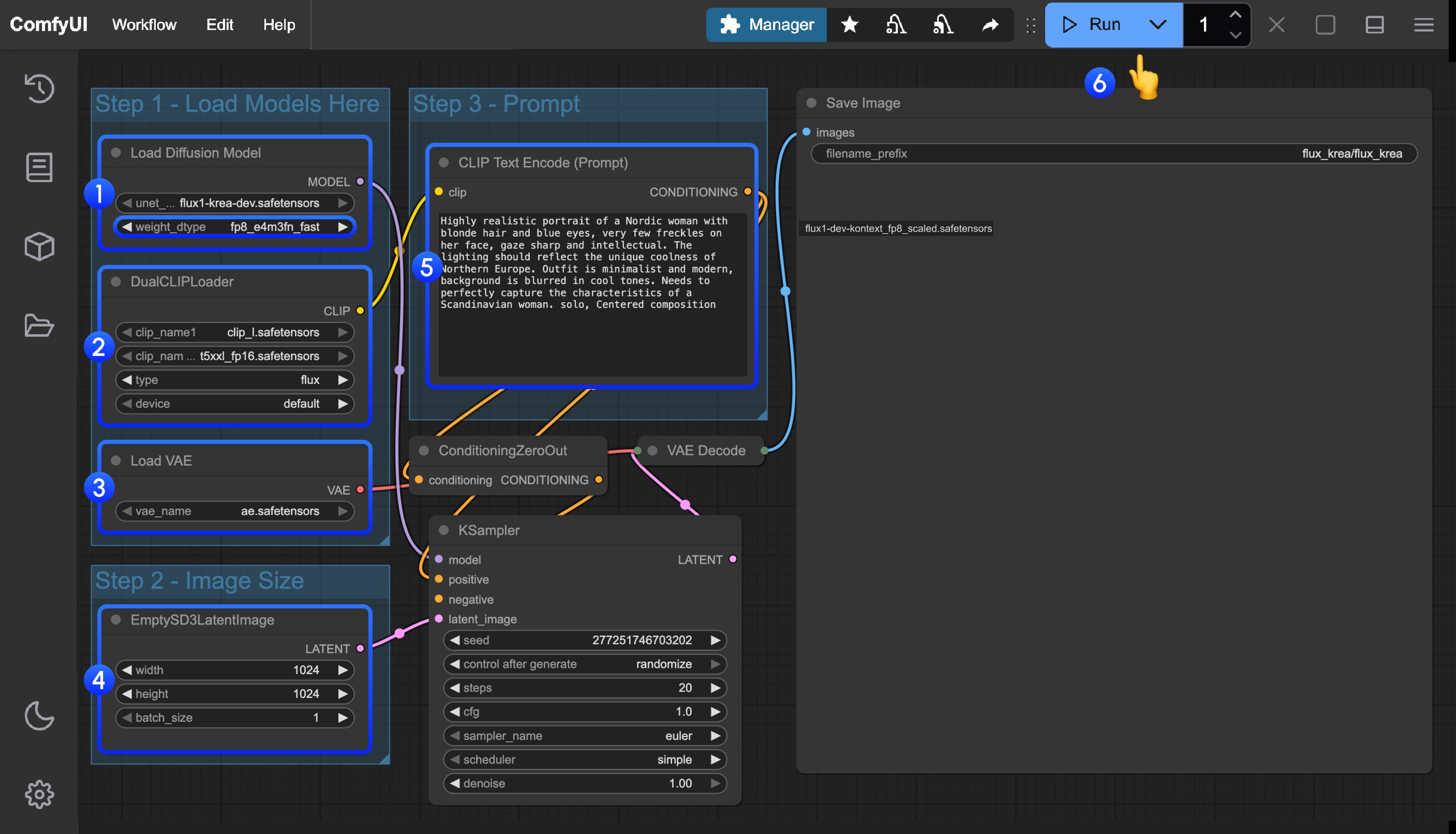 ComfyUI Flux Krea Dev Workflow