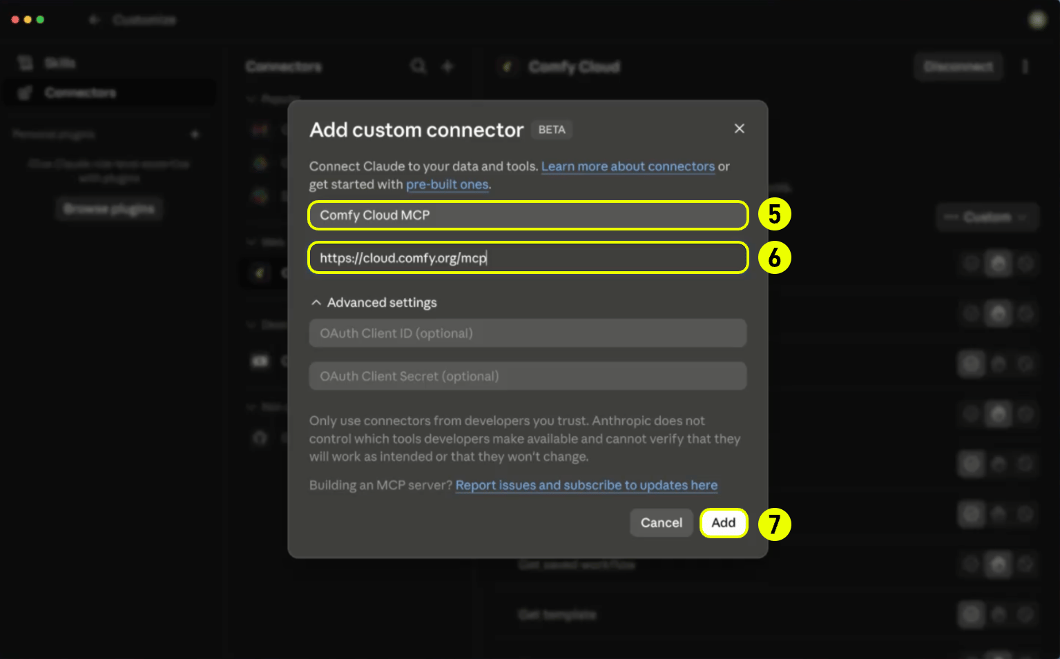 Claude Desktop — connector details
