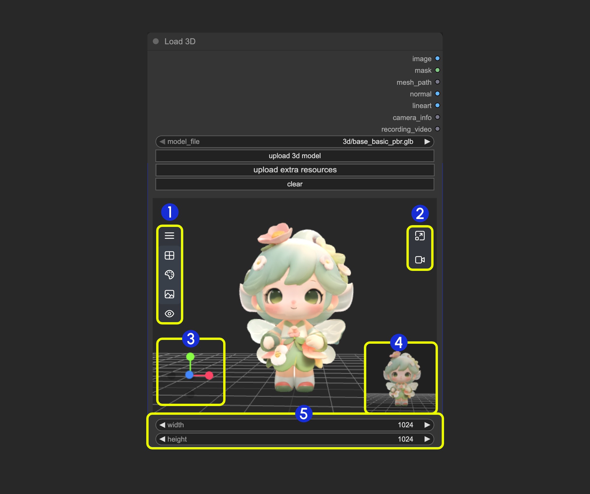 Load 3D ノード UI