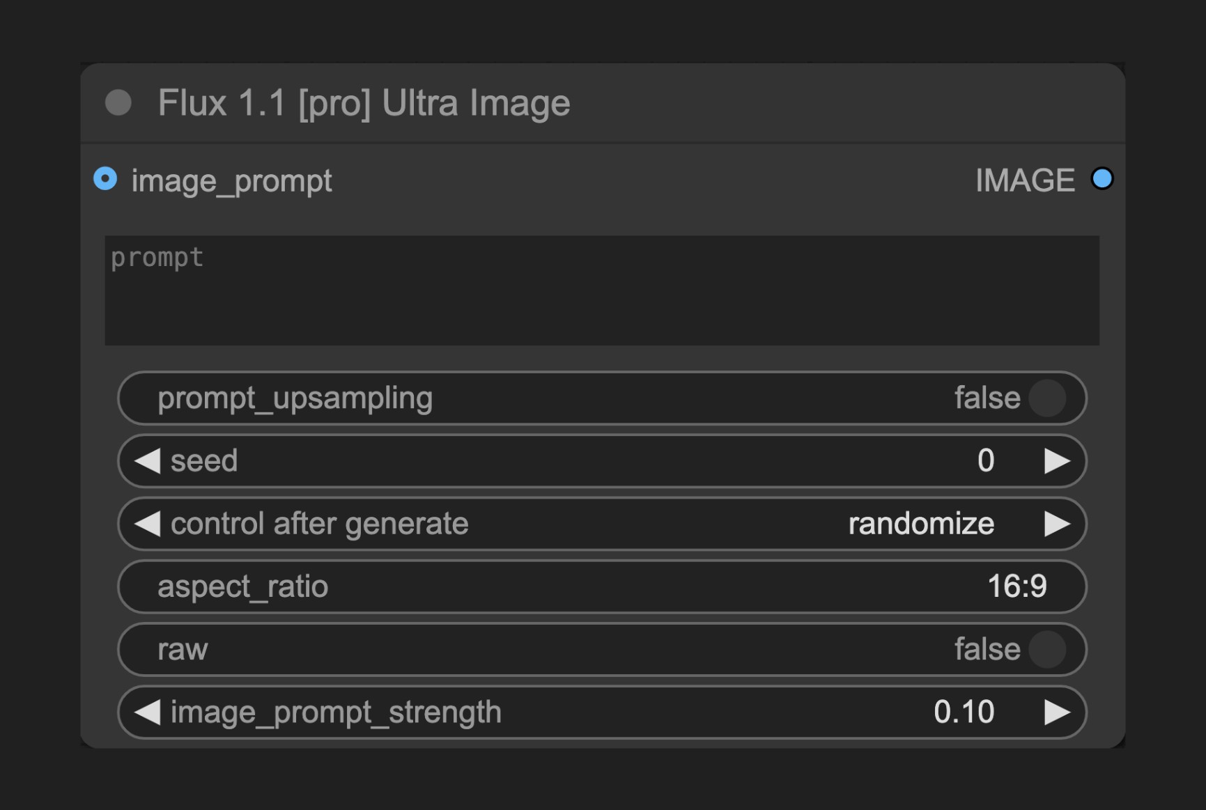ComfyUI ネイティブ Flux 1.1 [pro] Ultra Image ノード