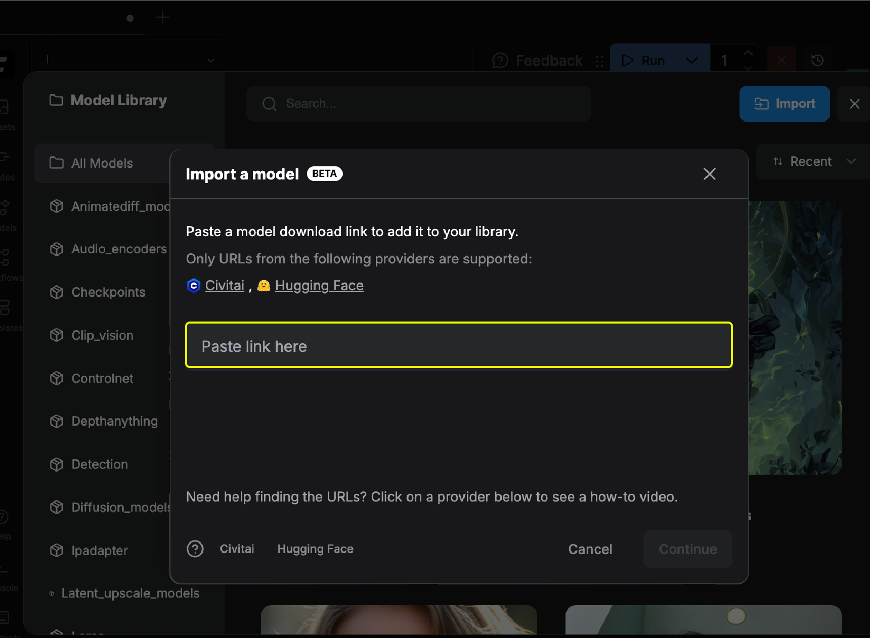 Import Modal