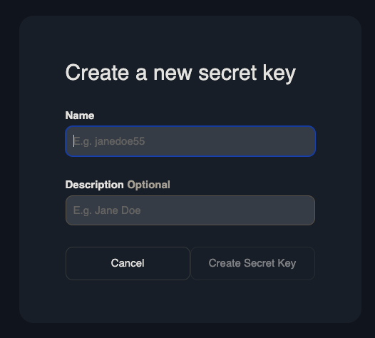 Create API Key
