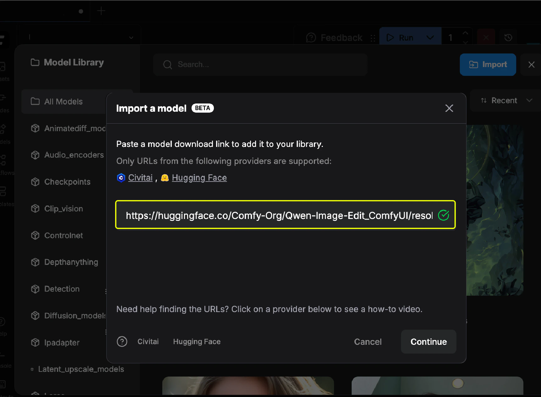 Import Modal