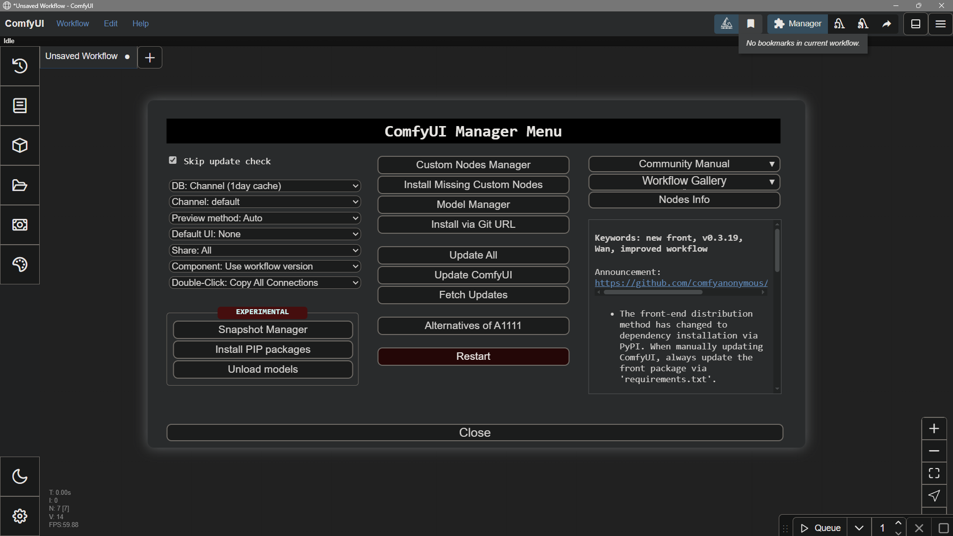 ComfyUI Manager Interface