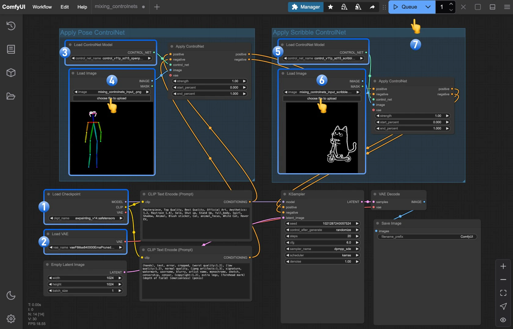 ComfyUI Workflow - Mixing ControlNet Flow Diagram