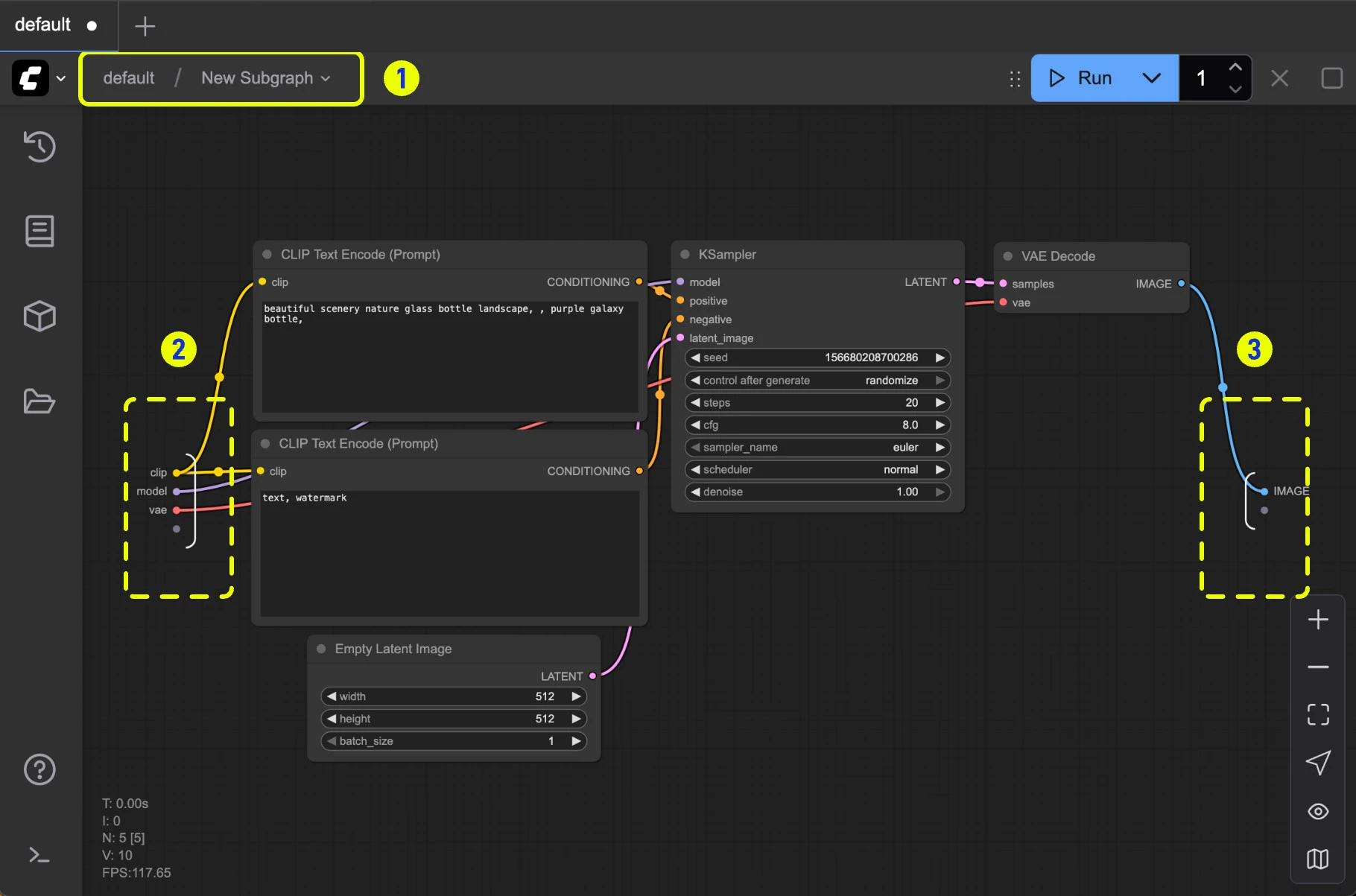 Subgraph editing mode