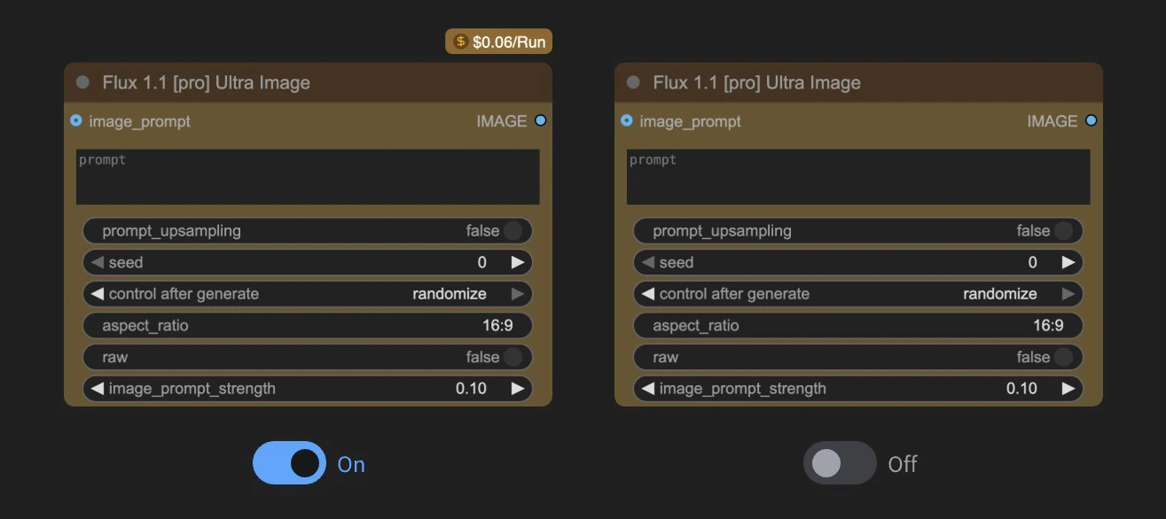 Show API node pricing badge
