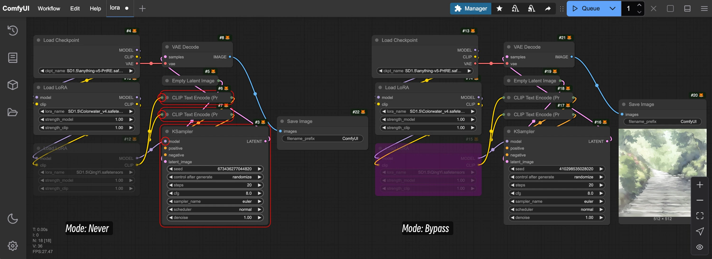 Never vs Bypass Mode