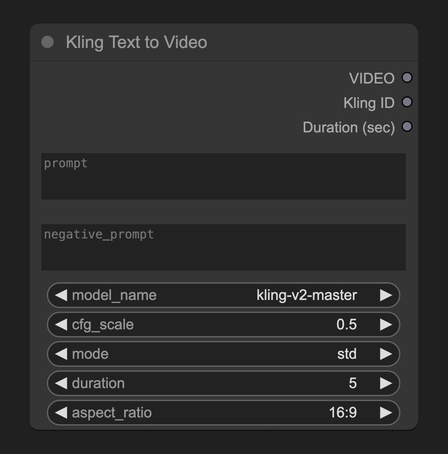 ComfyUI Built-in Kling Text to Video Node