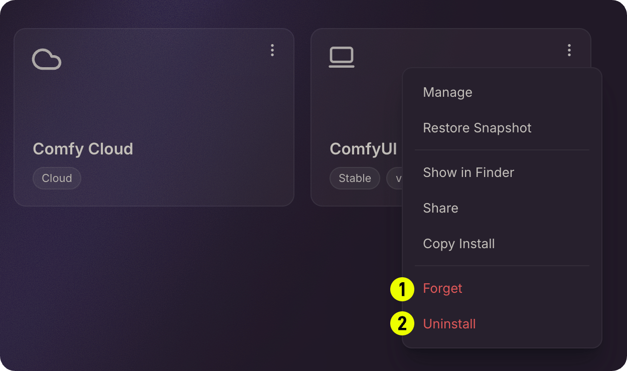 Forget vs Uninstall