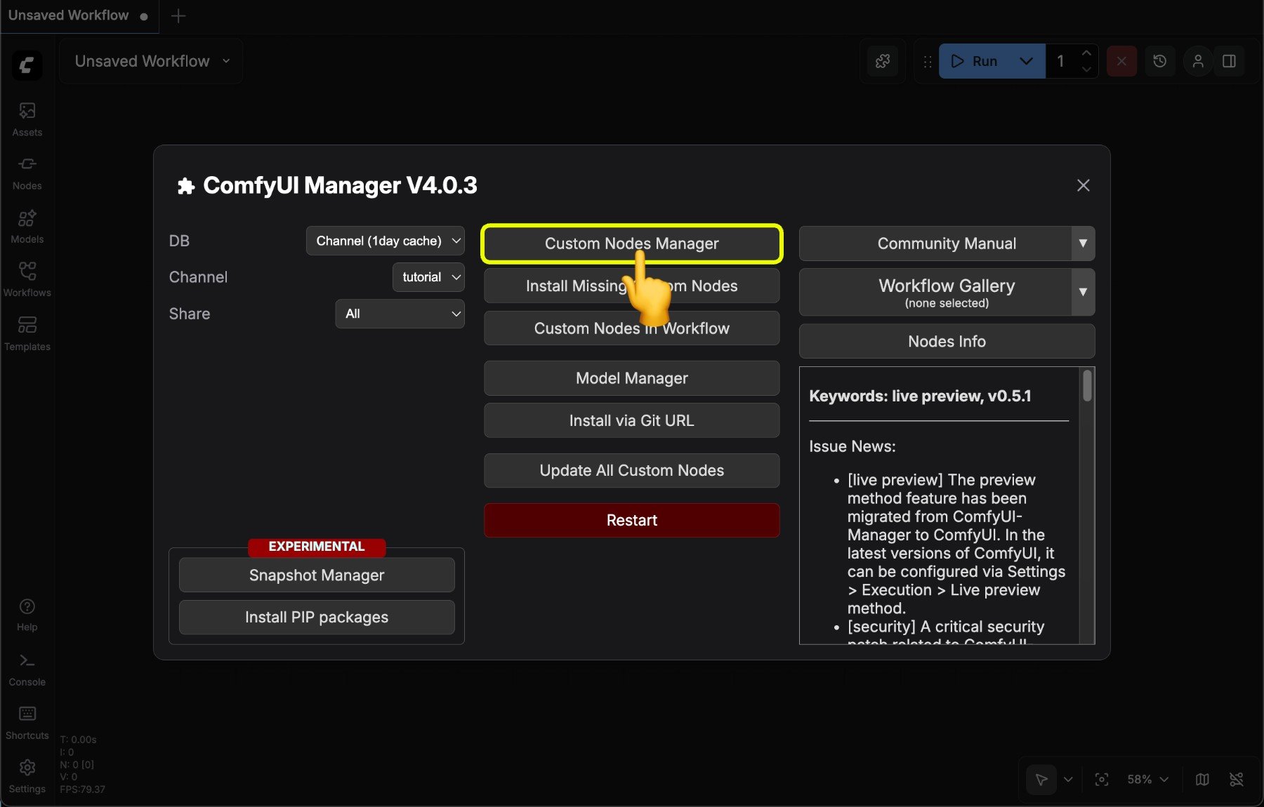 Manager entry