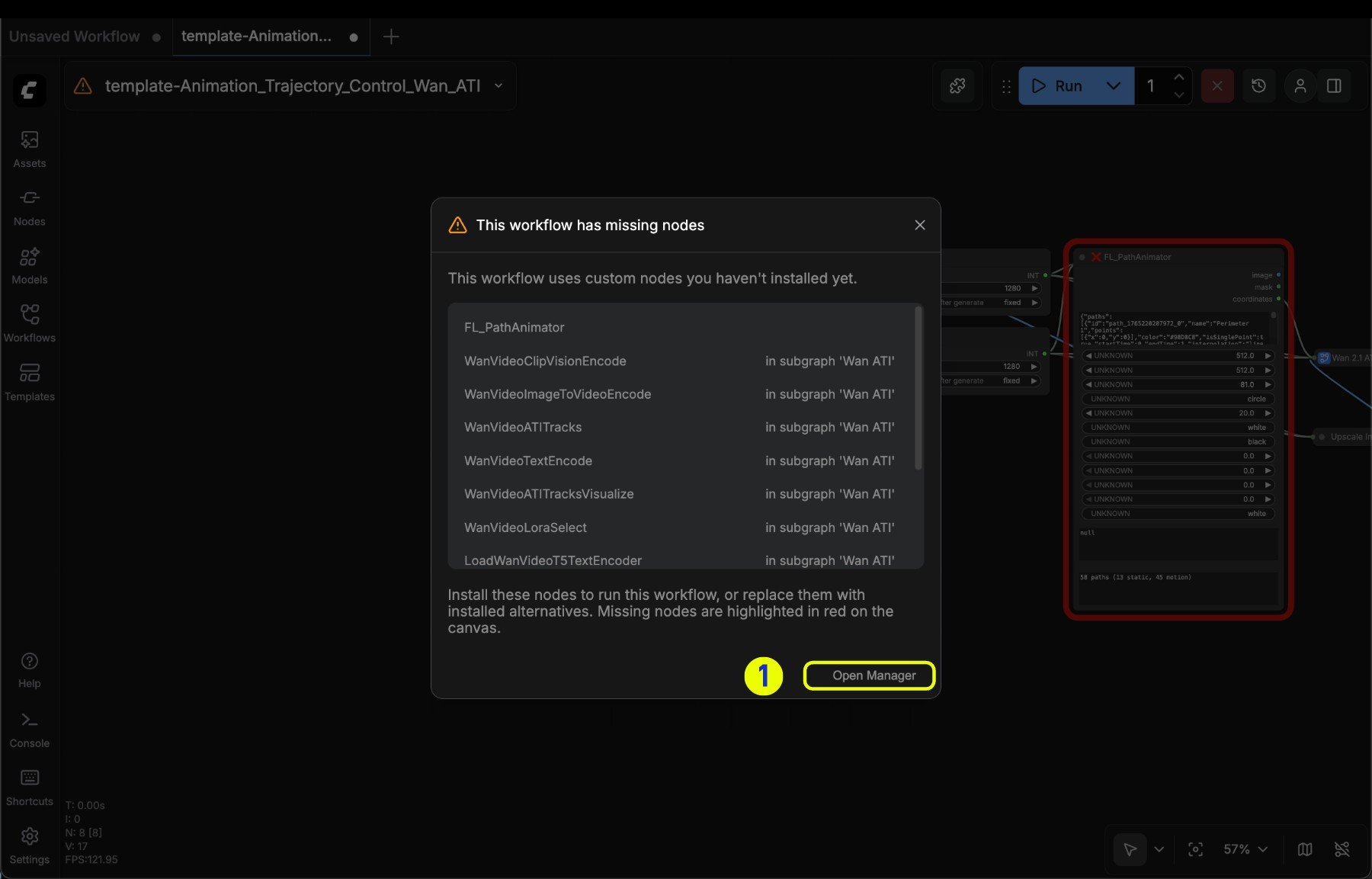 Missing nodes prompt