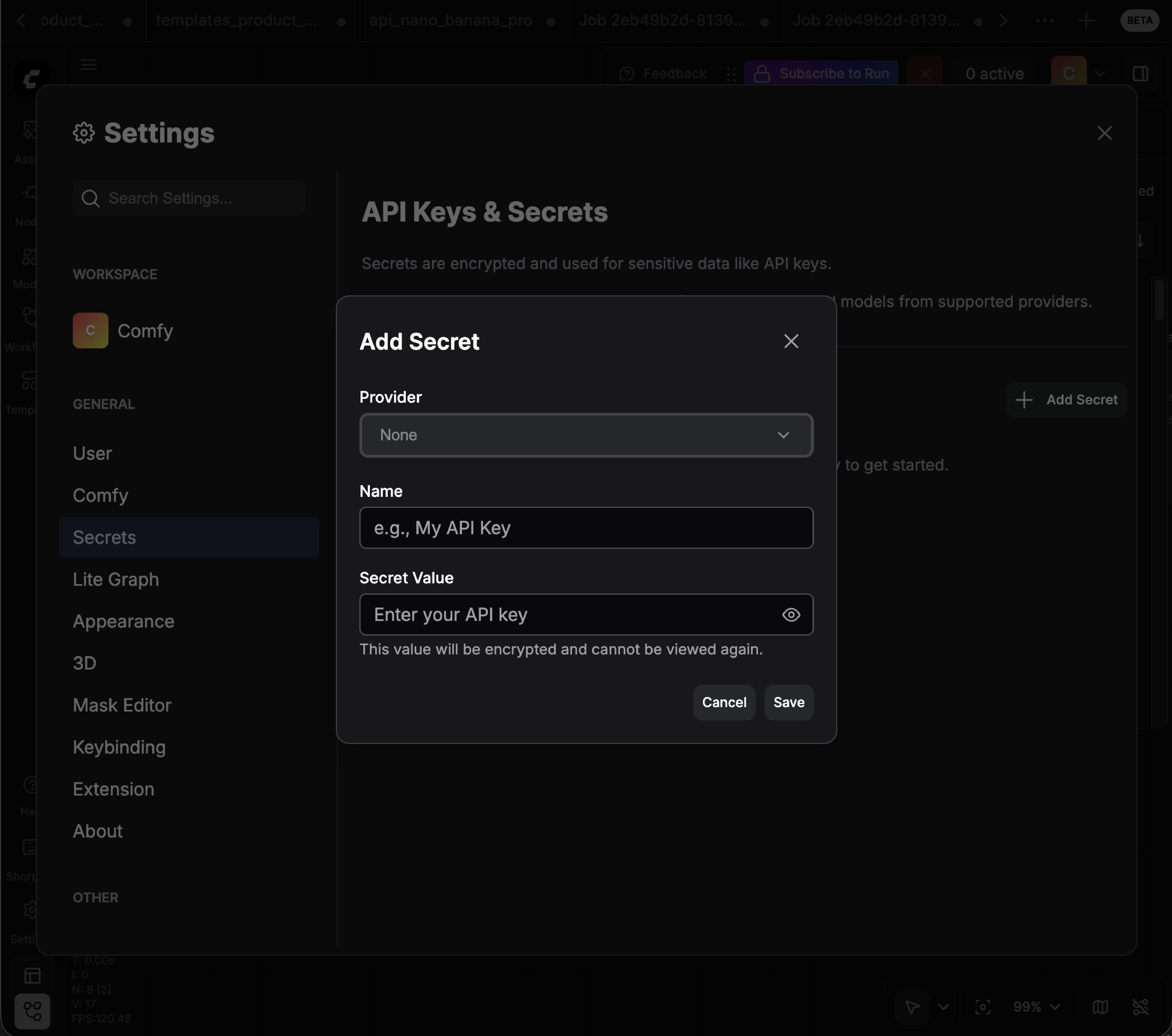 添加 Secret Key
