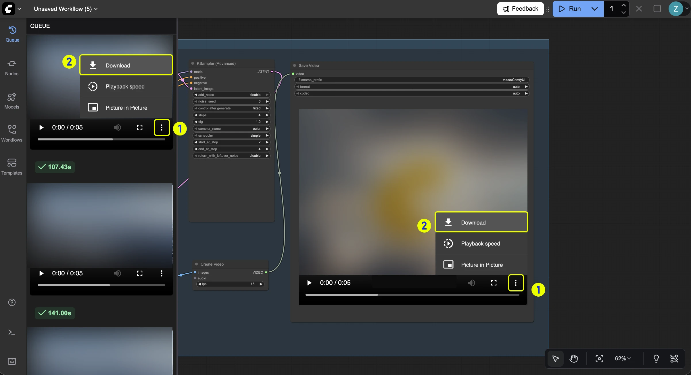 Save video assets