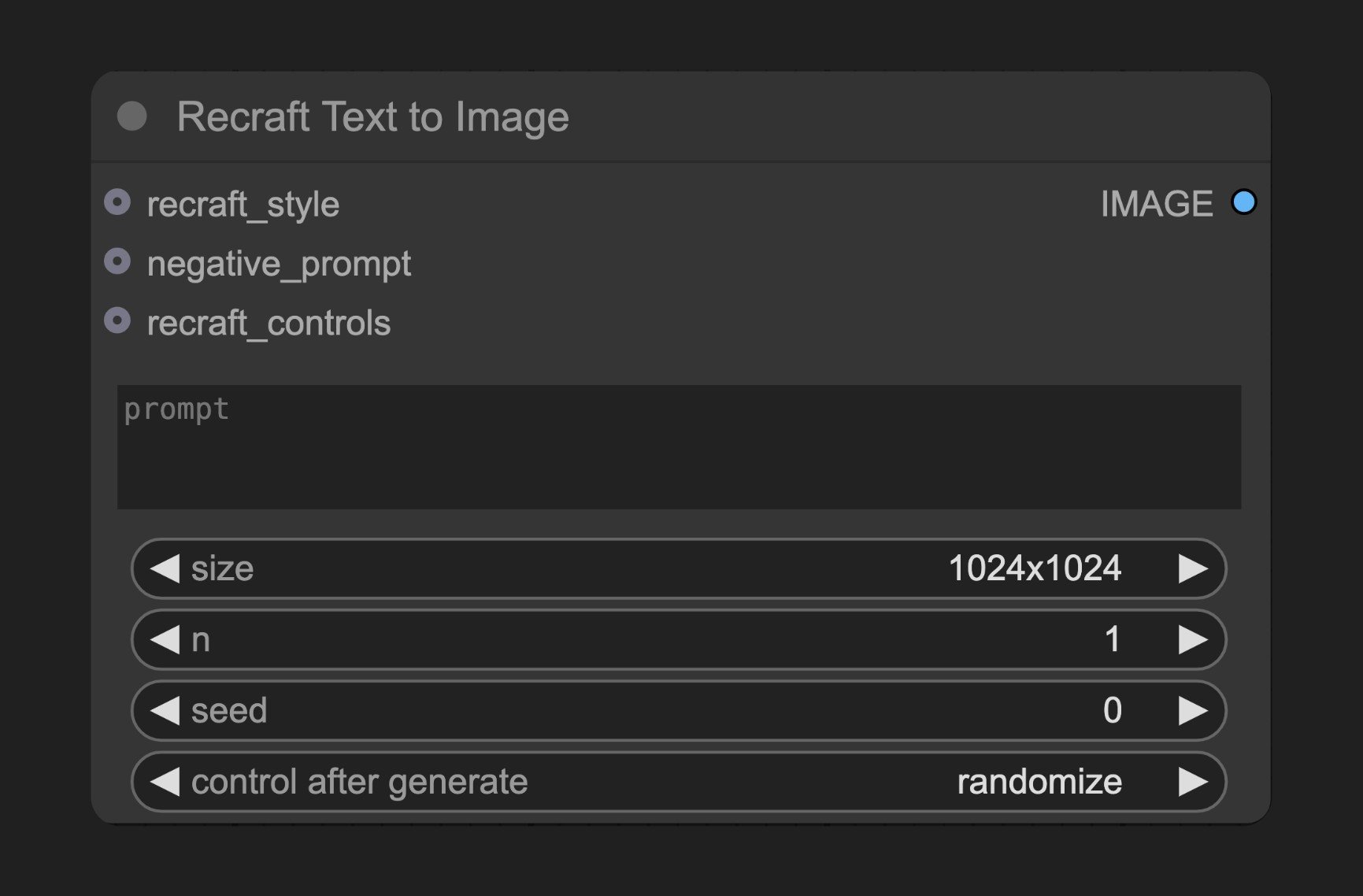 ComfyUI Built-in Recraft Text to Image Node