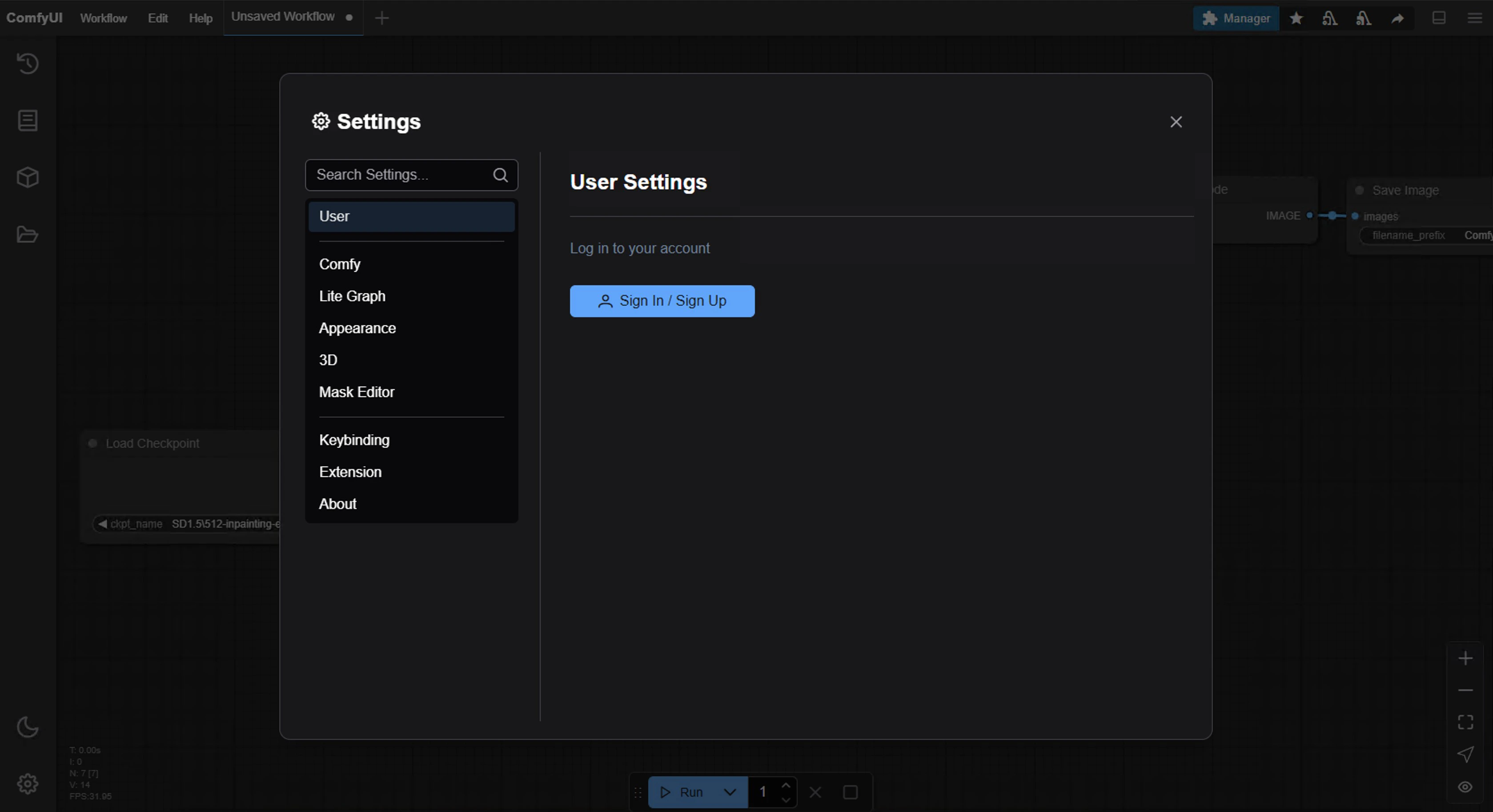 ComfyUI User Interface