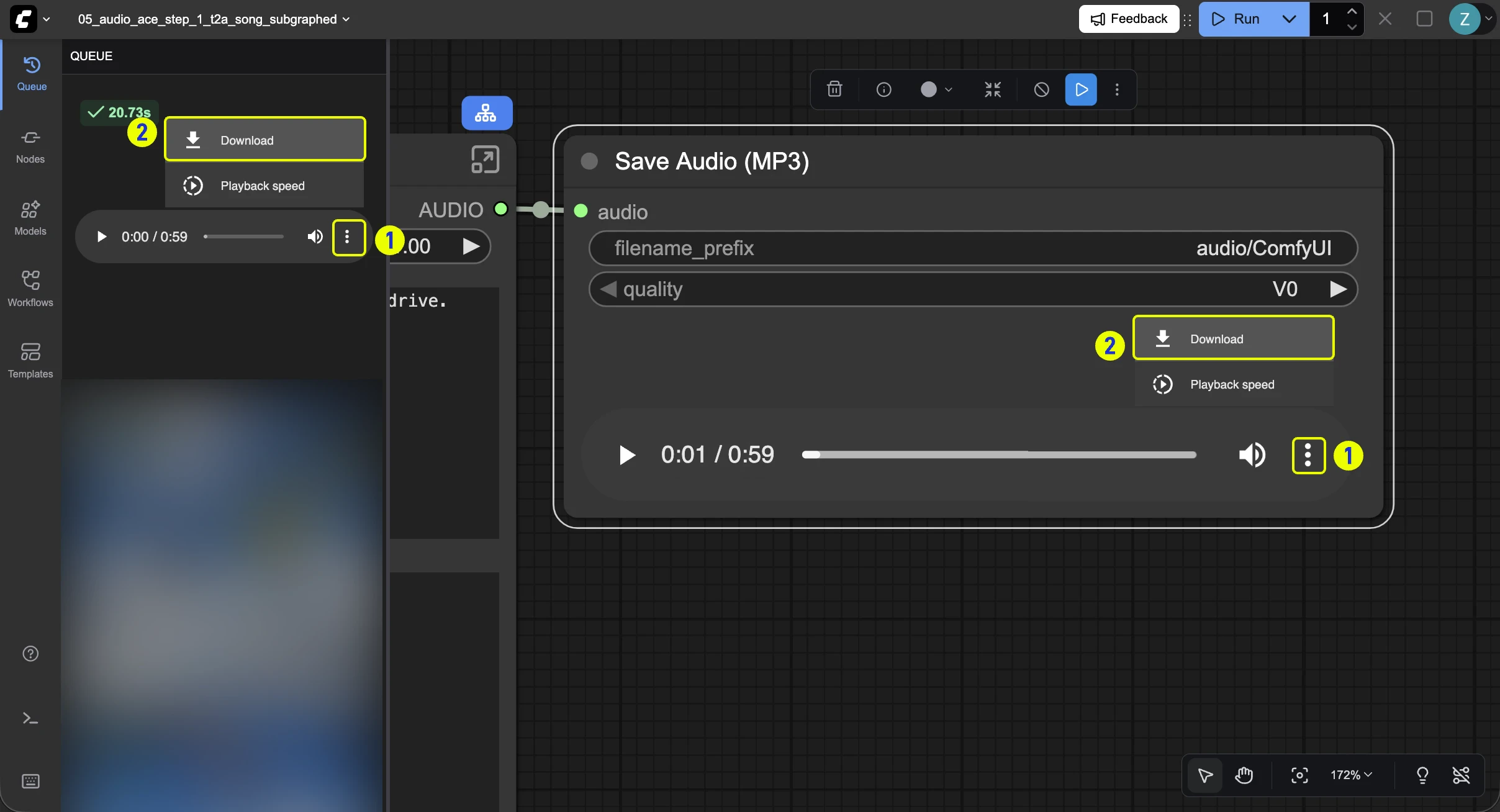 Save audio assets