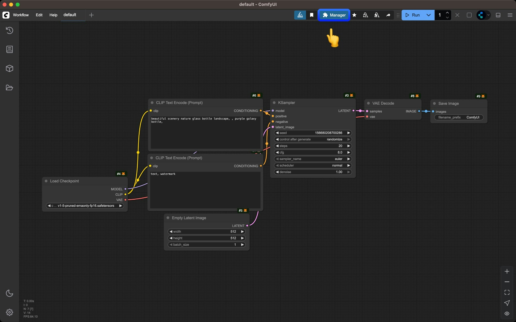 Click ComfyUI Manager