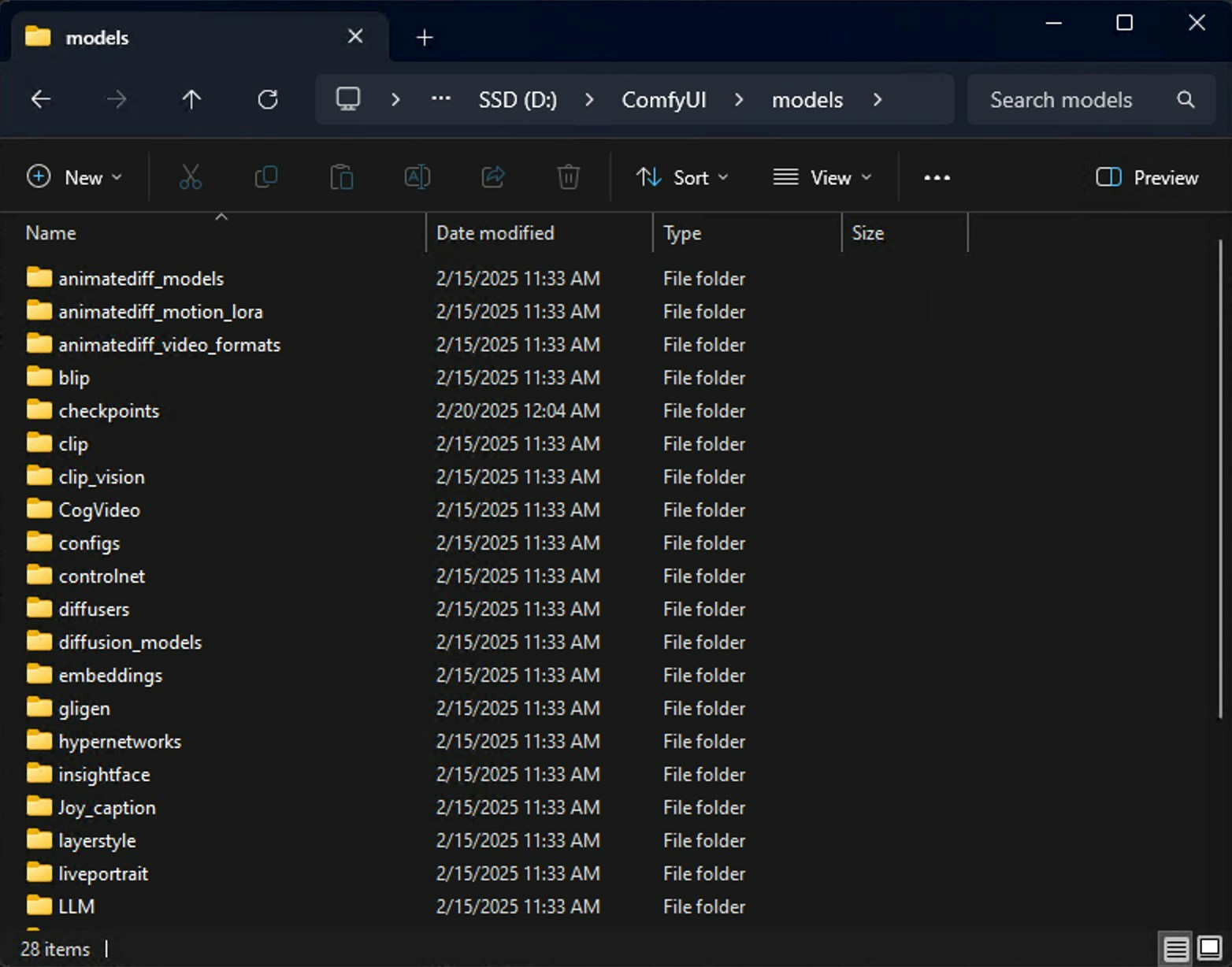 ComfyUI Models Folder