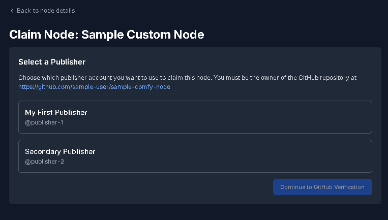 Choose a Publisher - Light Mode